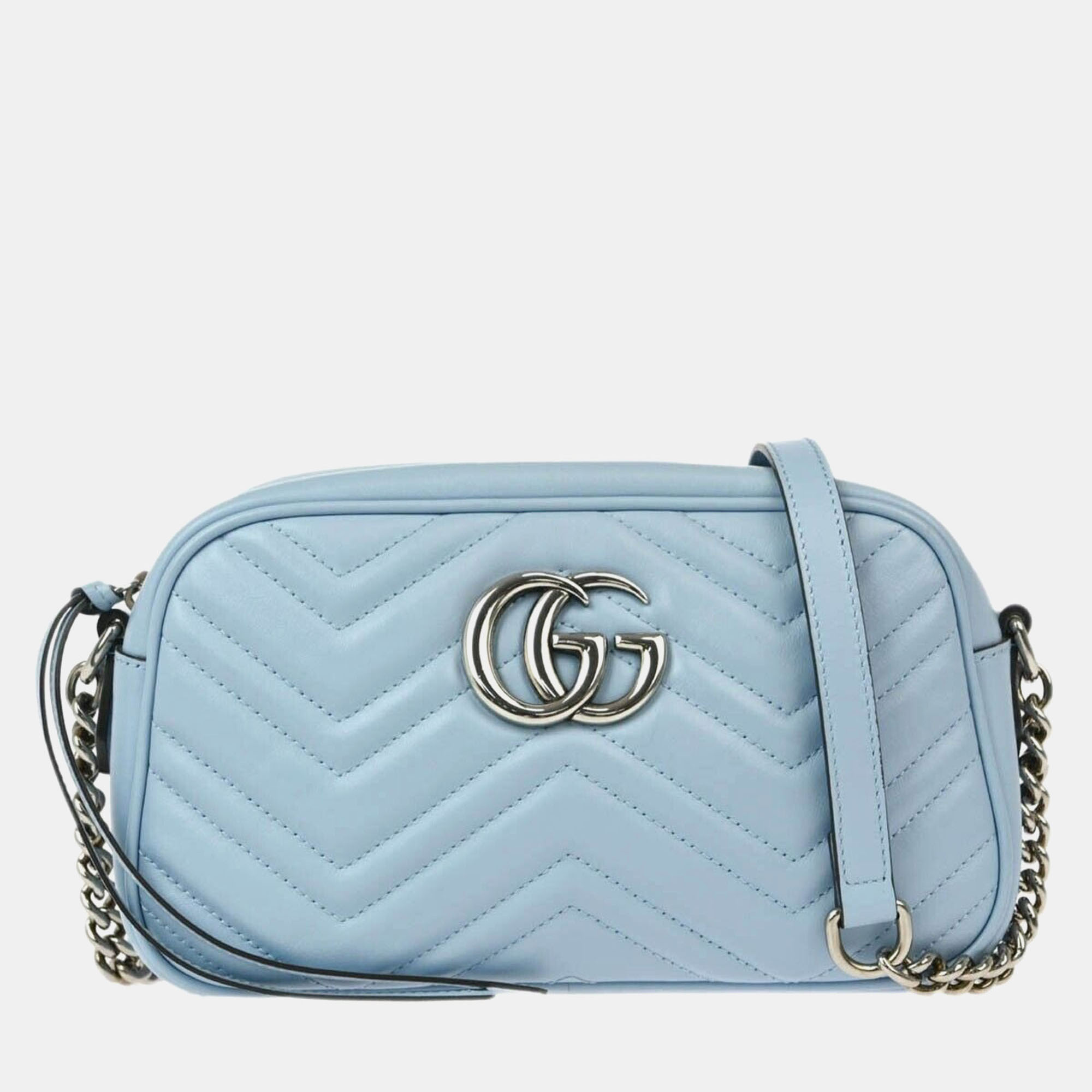 

Gucci Light Blue Leather Marmont Shoulder Bag