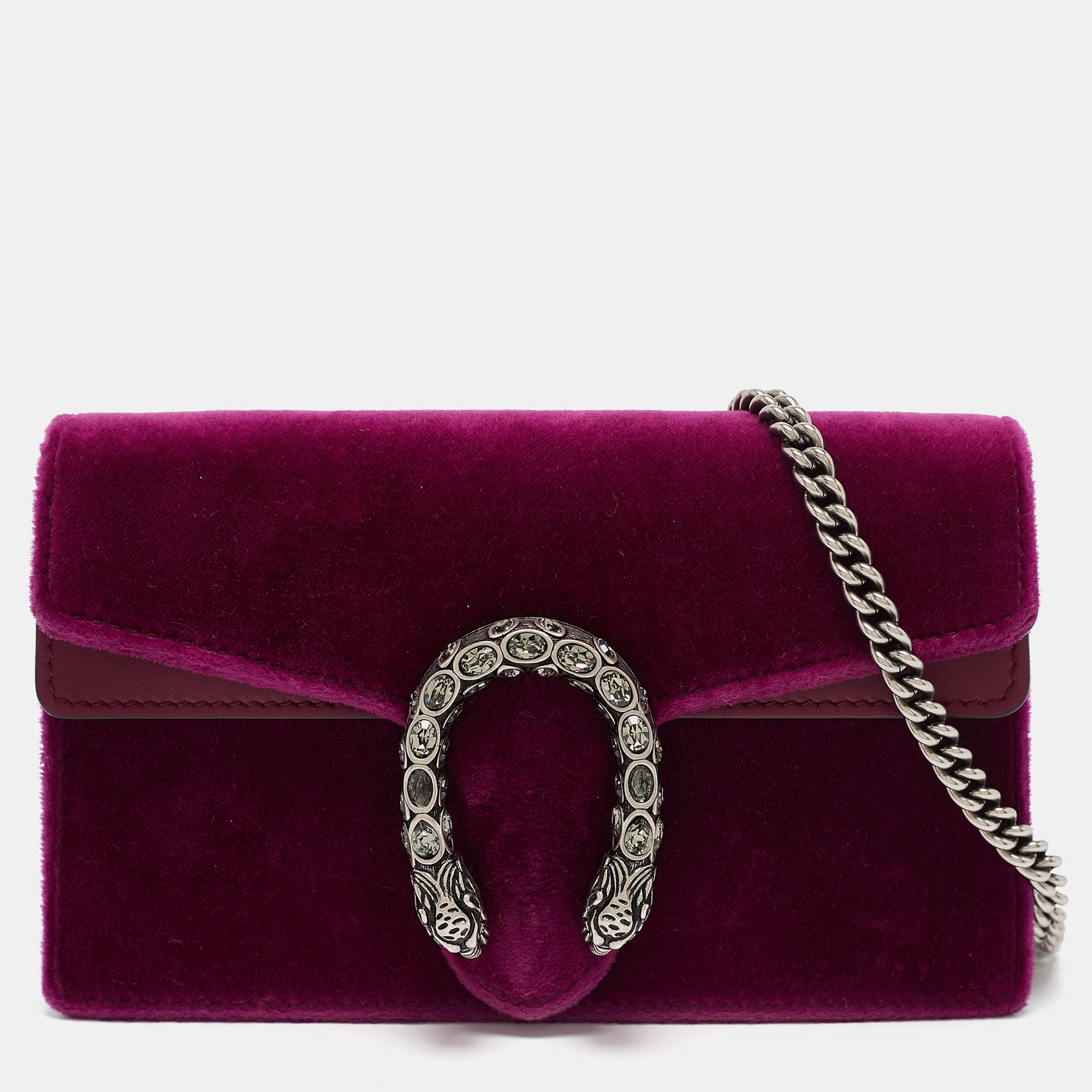 

Gucci Purple Velvet and Leather Super Mini Dionysus Shoulder Bag