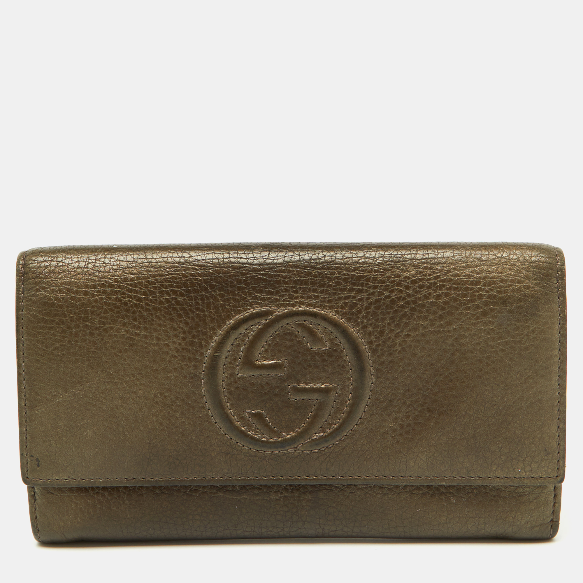 

Gucci Brown Leather Soho Flap Continental Wallet