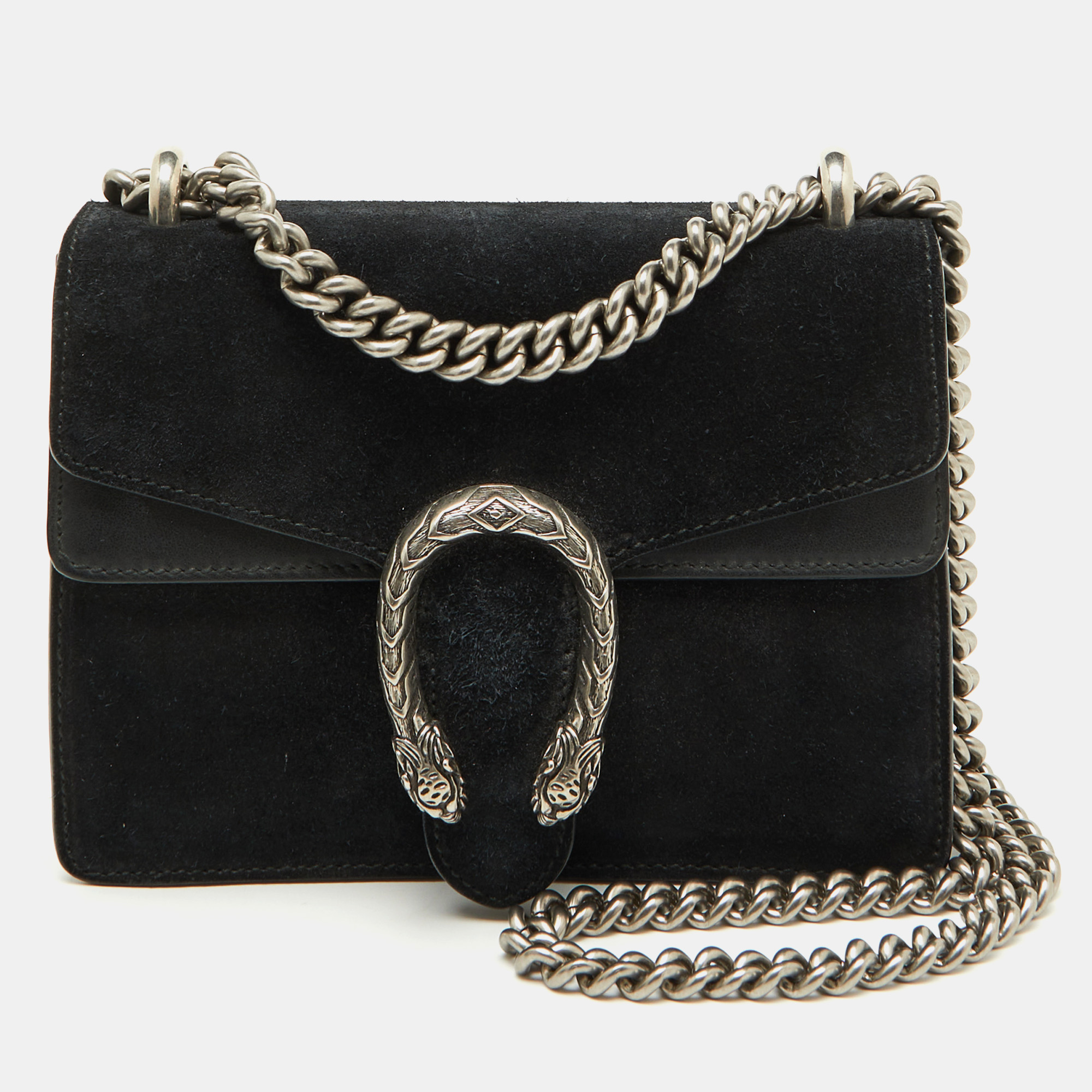 

Gucci Black Suede and Leather Mini Dionysus Shoulder Bag