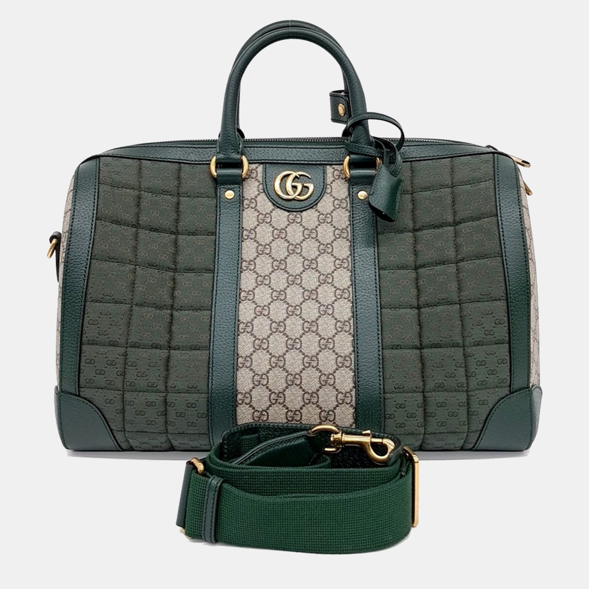 

Gucci Green Canvas and Leather Savoy Small Duffel Bag