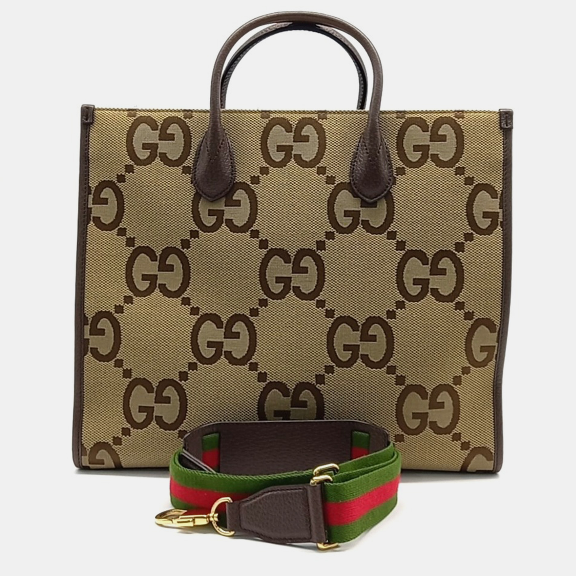 

Gucci Beige Brown Canvas Jumbo GG Tote Bag