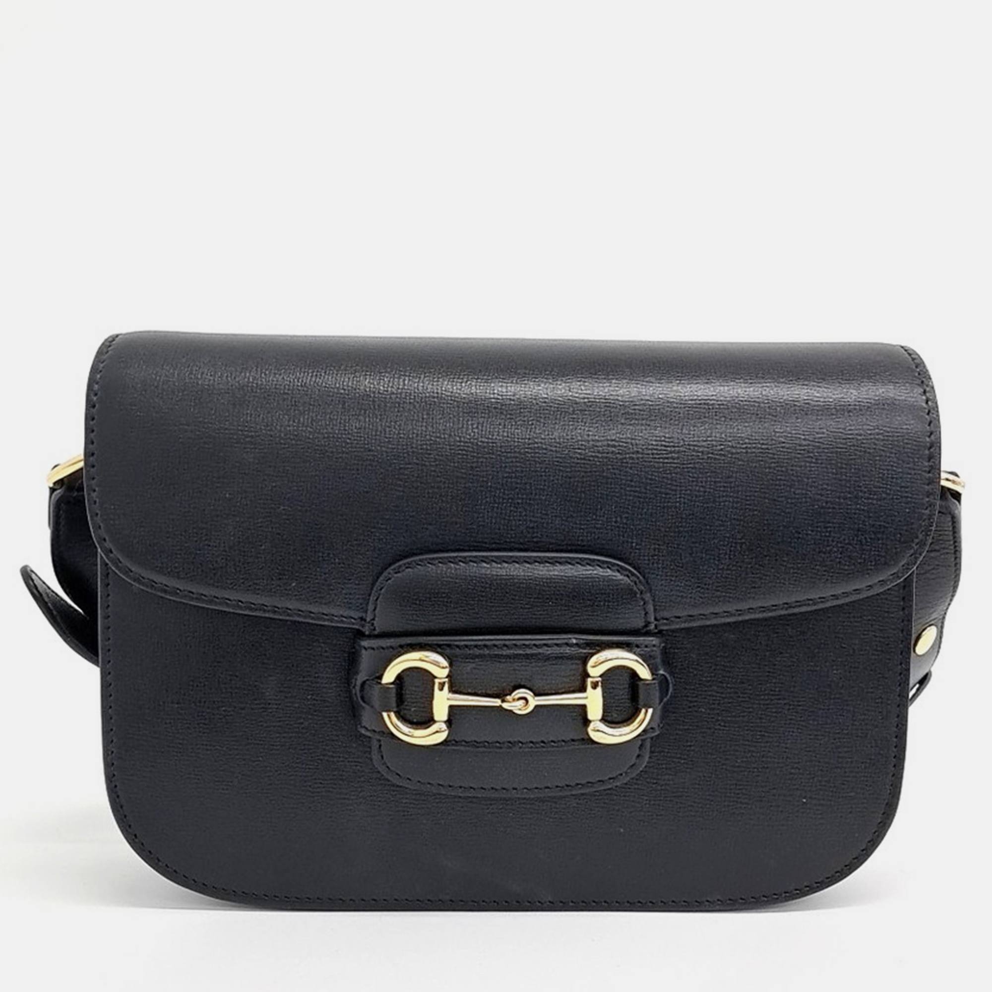 

Gucci Black Leather 1955 Horsebit Shoulder Bag