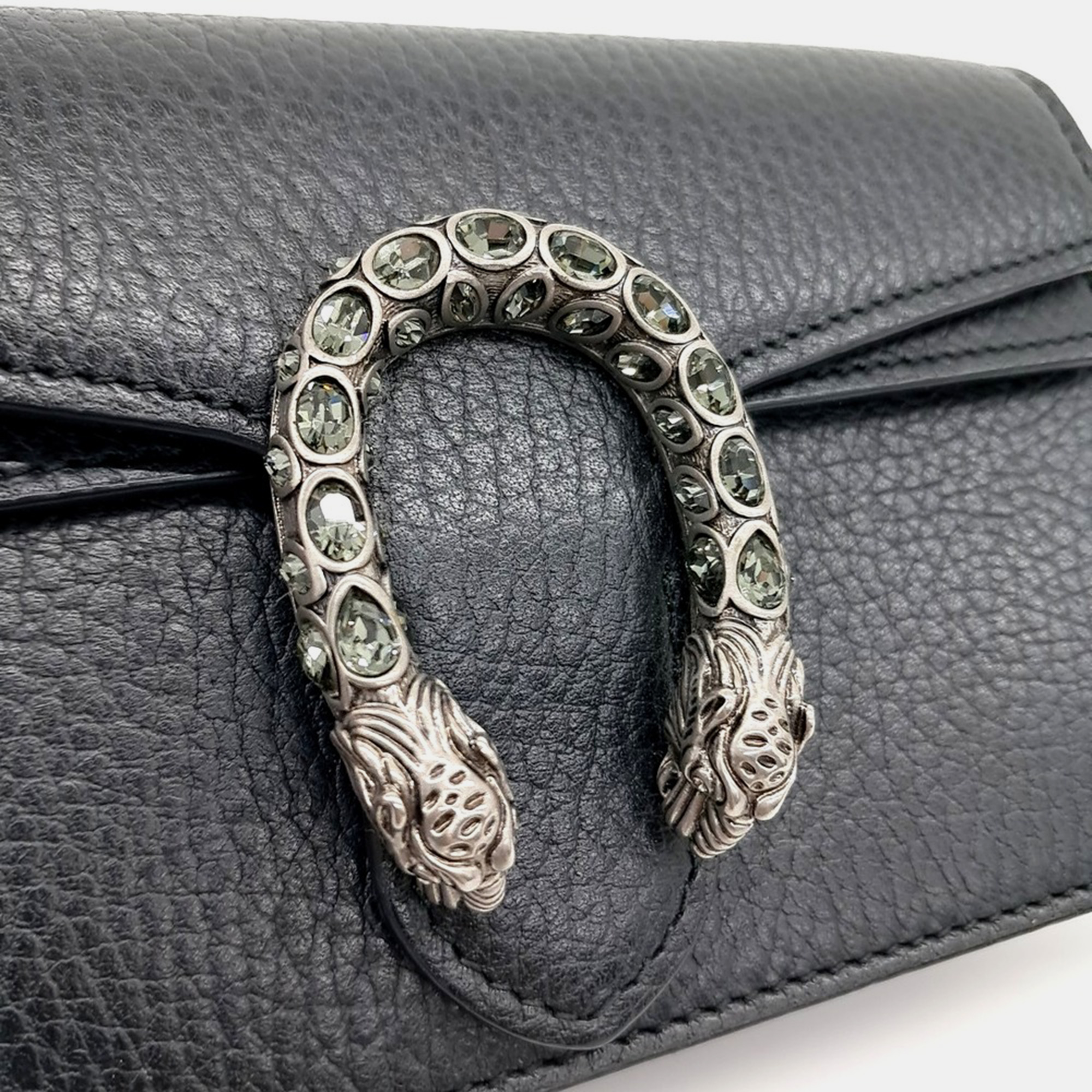 Gucci Black Leather Dionysus Mini Crossbody Bag 