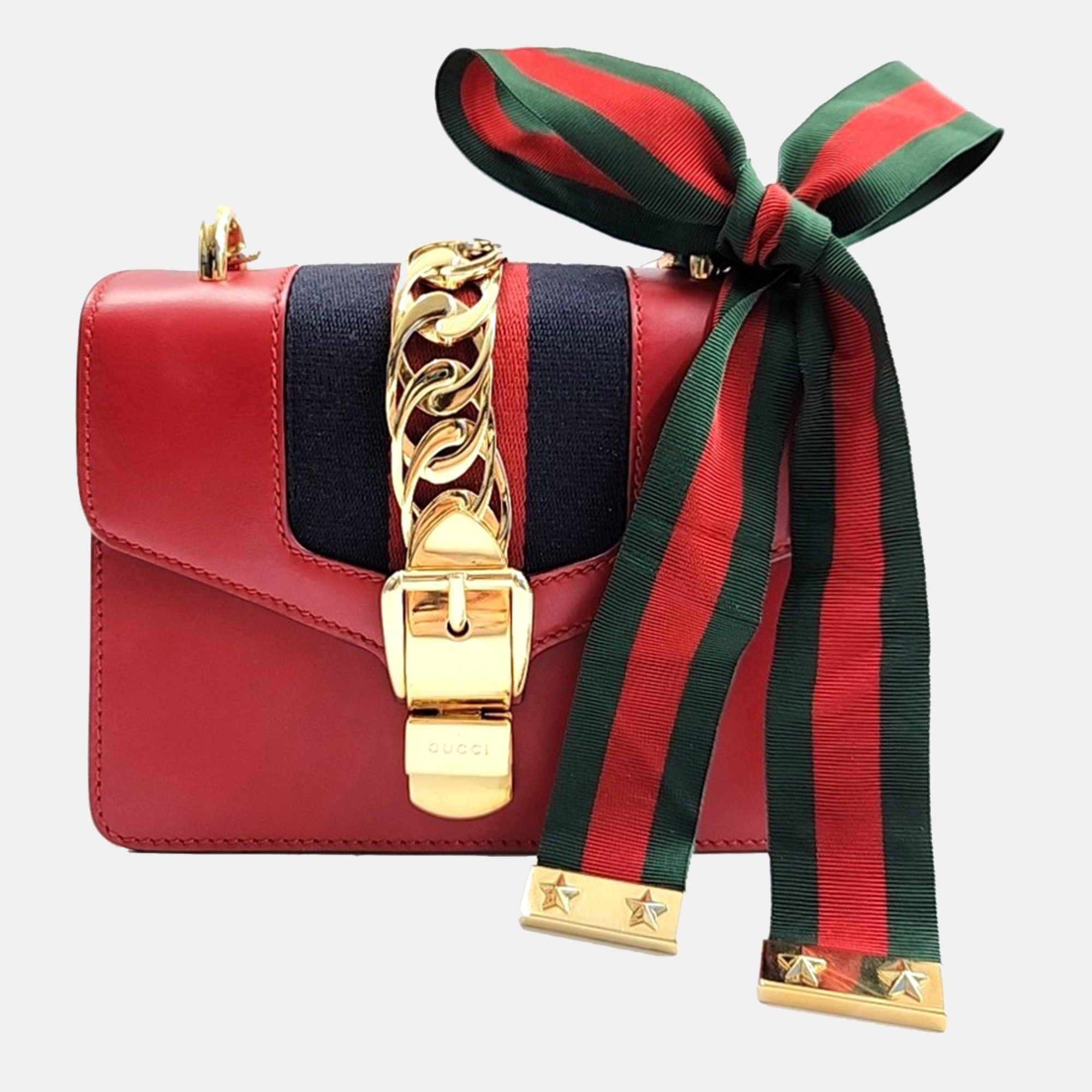 

Gucci Red Leather Mini Sylvie Bag