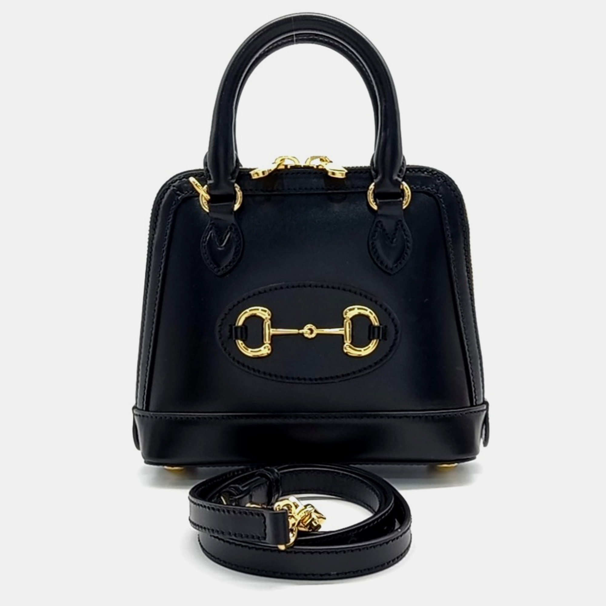 

Gucci Black Leather Horsebit 1955 Mini Top Handle Bag