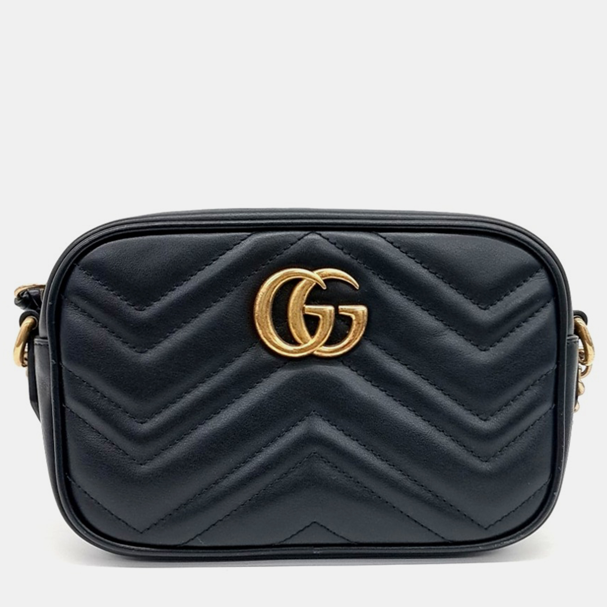 

Gucci Black Leather Marmont Matelasse Mini Crossbody Bag