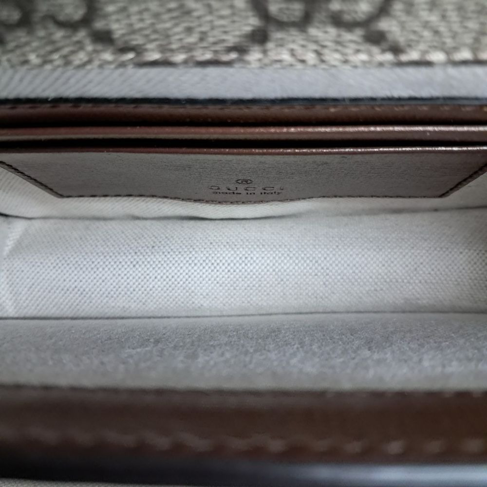 Gucci Beige Brown PVC Interlocking G Mini Shoulder Bag 