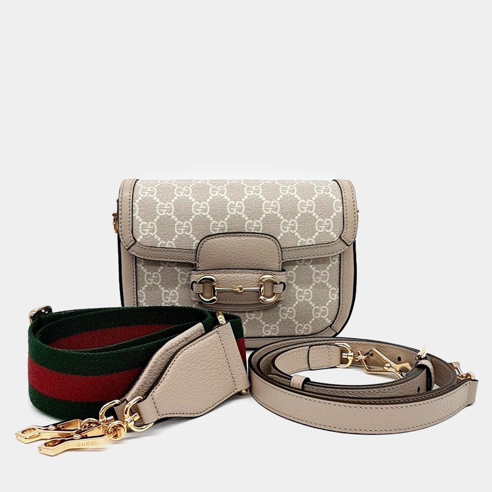 

Gucci Beige Canvas and Leather Horsebit 1955 Mini Bag