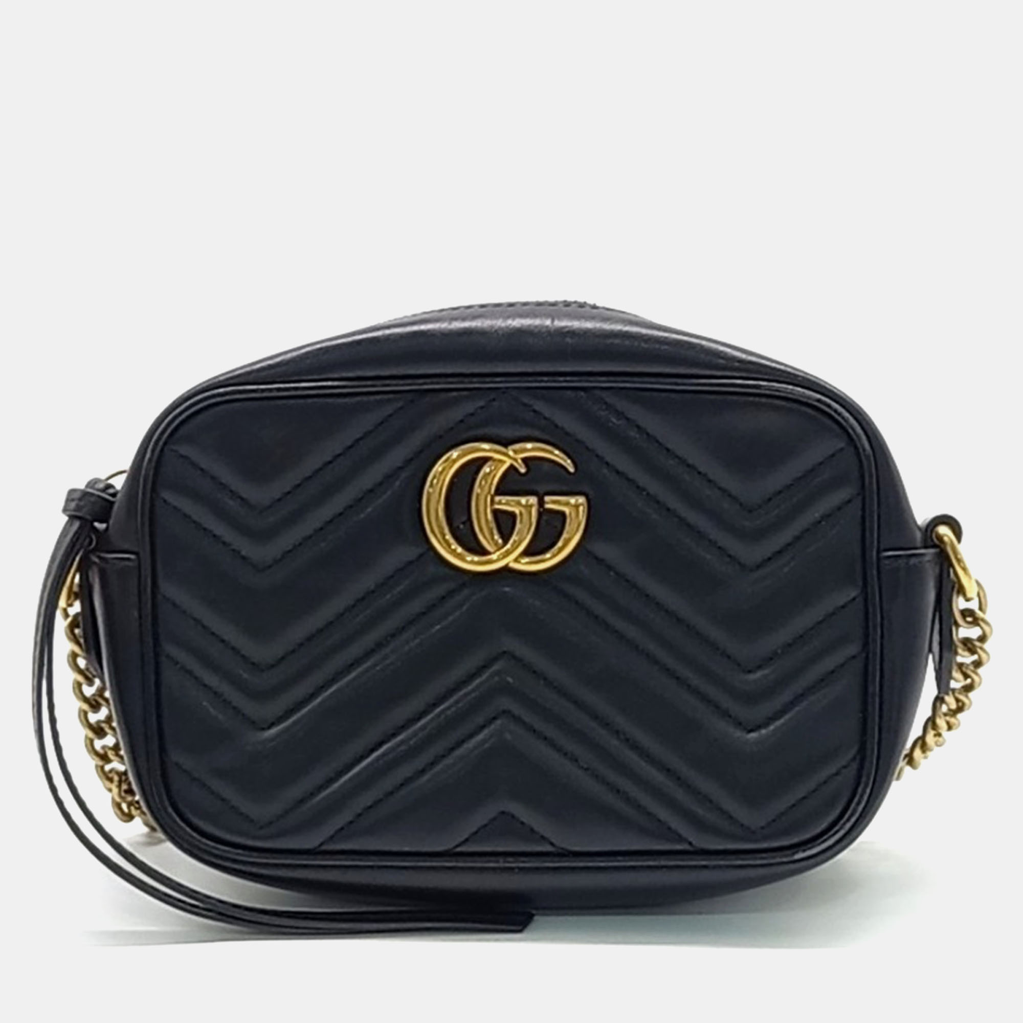 

Gucci Black Leather Marmont Matelasse Mini Crossbody Bag