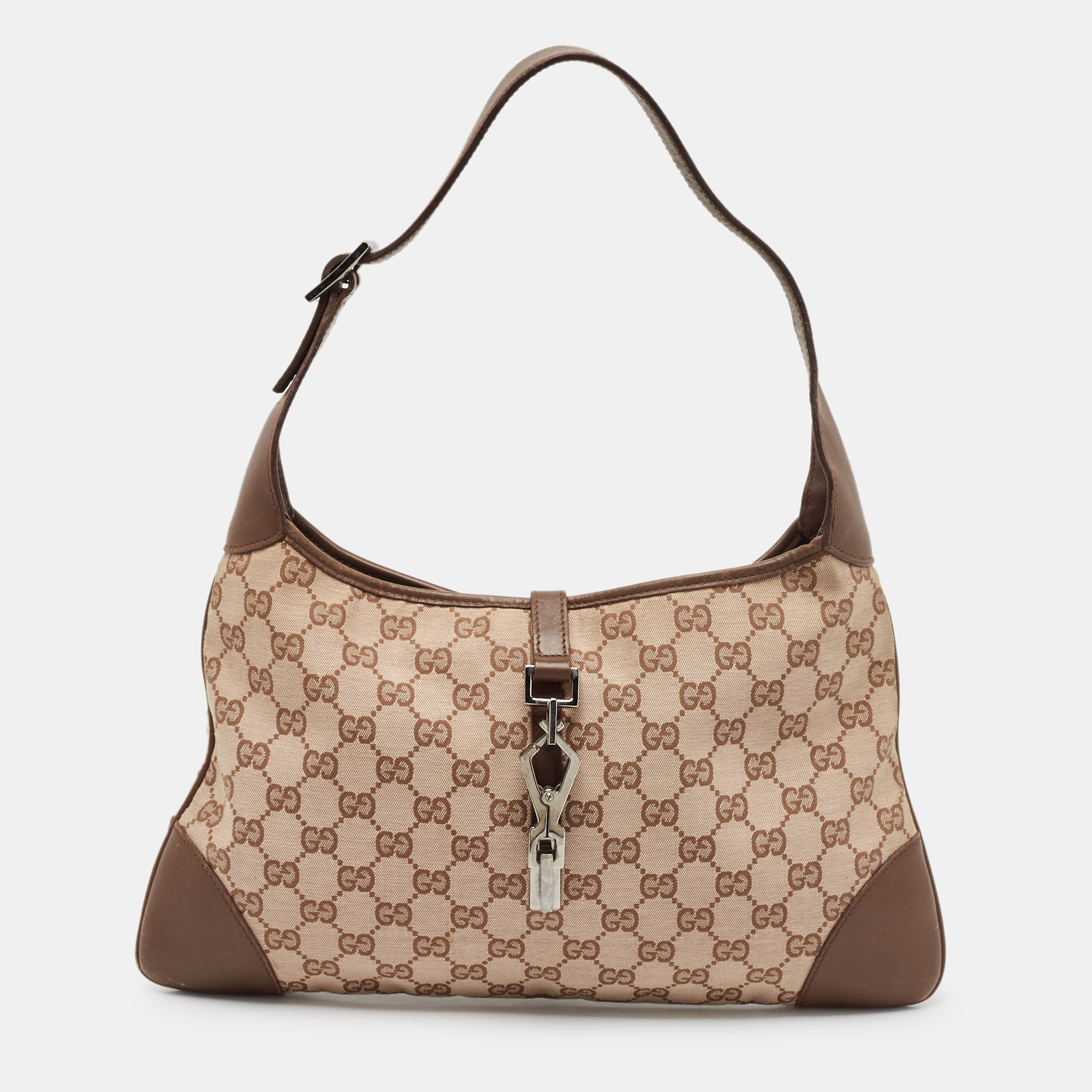 

Gucci Brown/Beige GG Fabric and Leather Jackie Shoulder Bag