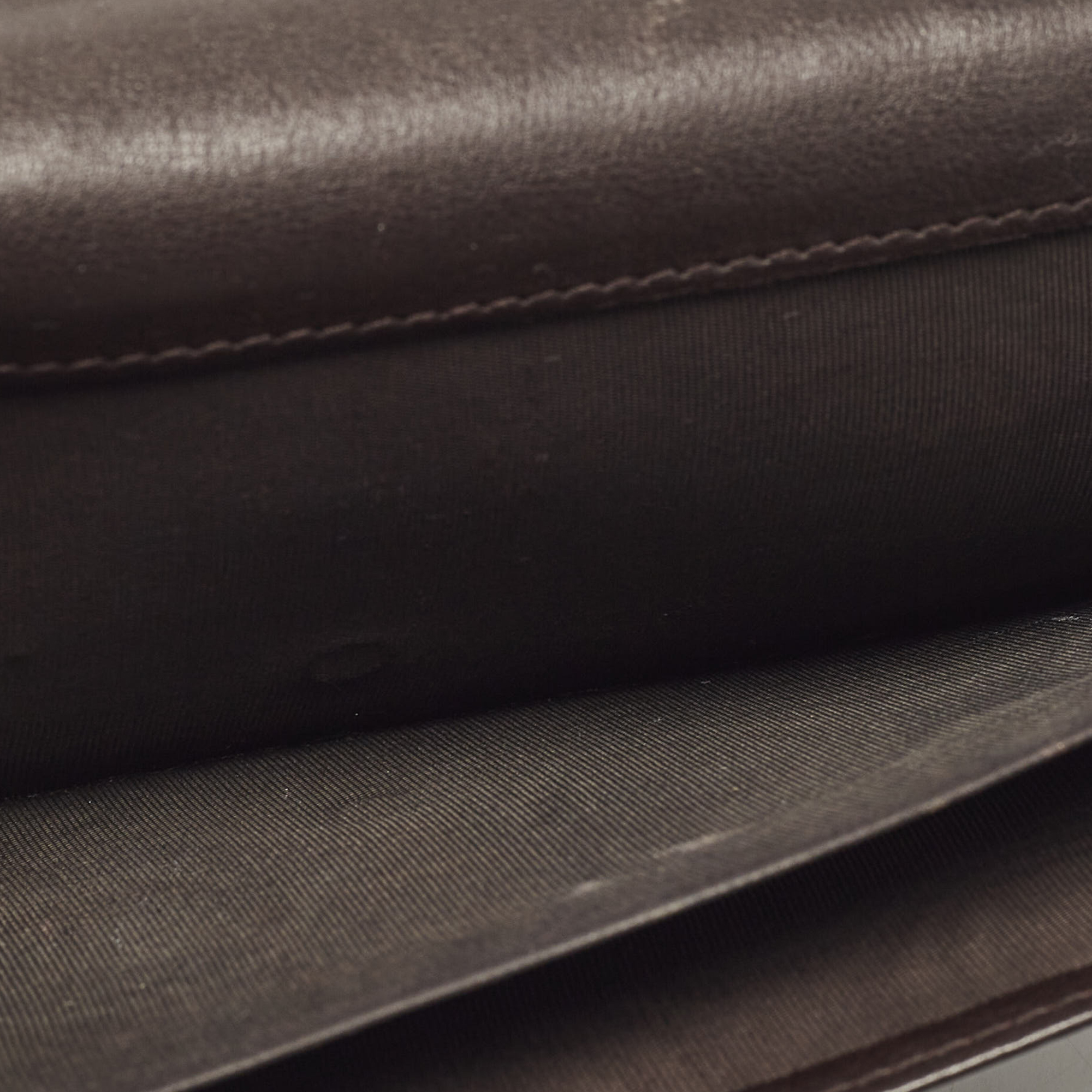 Gucci Dark Brown Guccissima Leather Interlocking G Flap Continental Wallet 