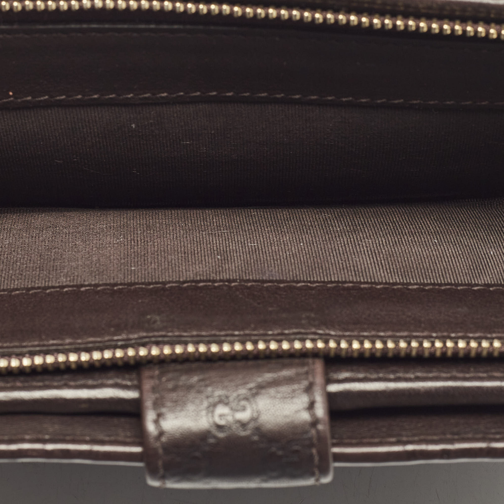 Gucci Dark Brown Guccissima Leather Interlocking G Flap Continental Wallet 