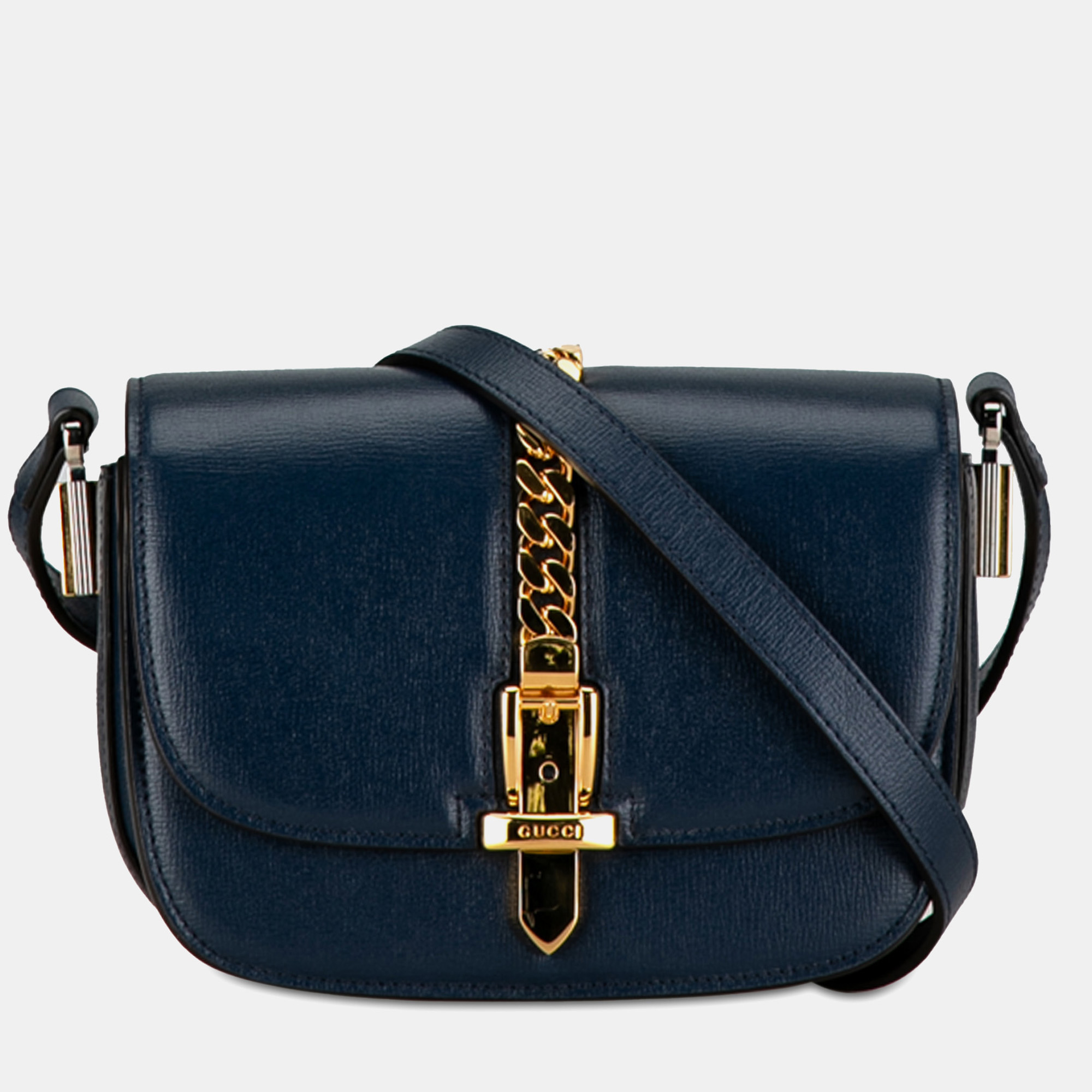 

Gucci Blue Mini Leather Sylvie 1969 Crossbody