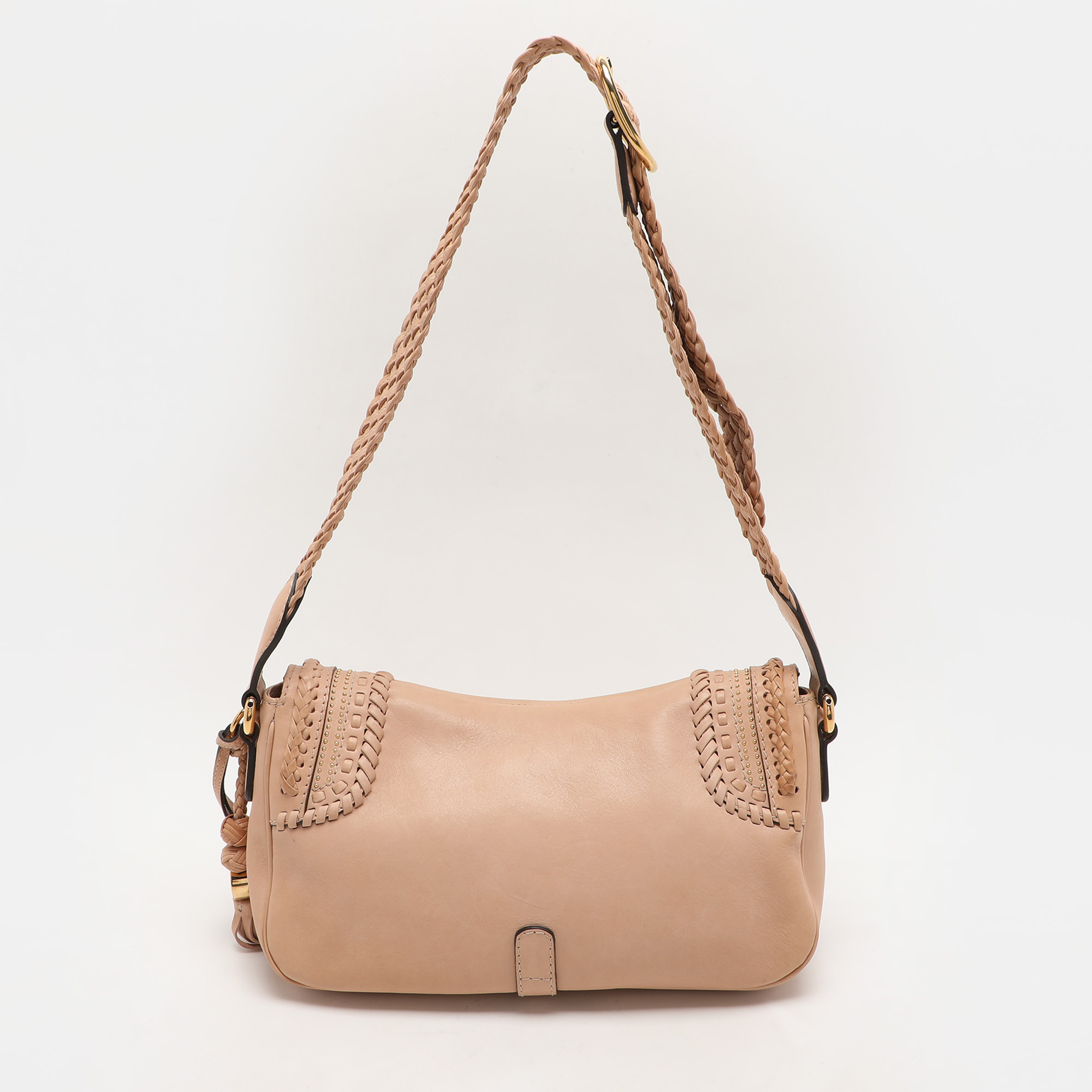 Gucci Beige Leather `Handmade` Medium Shoulder Bag 