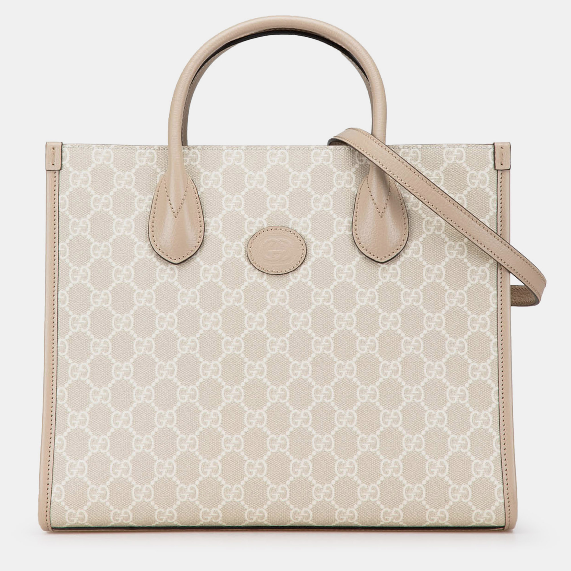 

Gucci Beige Small GG Supreme Interlocking G Tote