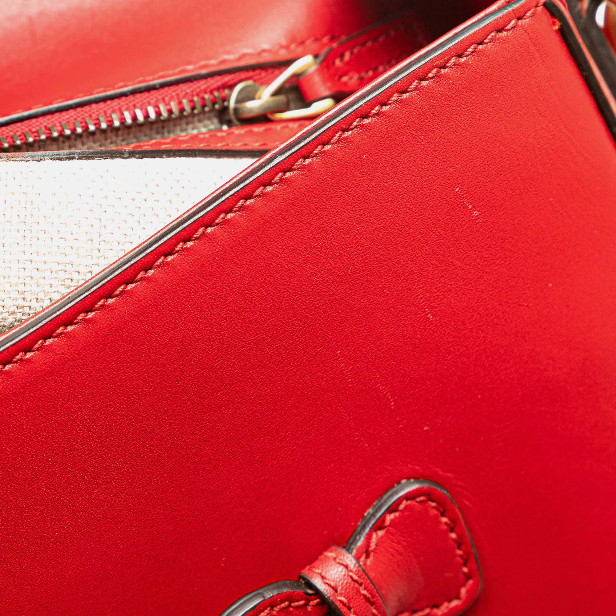 Gucci Red Leather Lady Web Crossbody Bag 