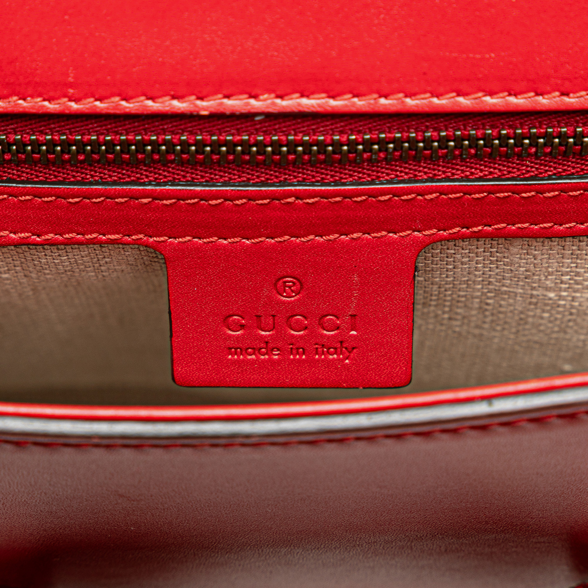 Gucci Red Leather Lady Web Crossbody Bag 