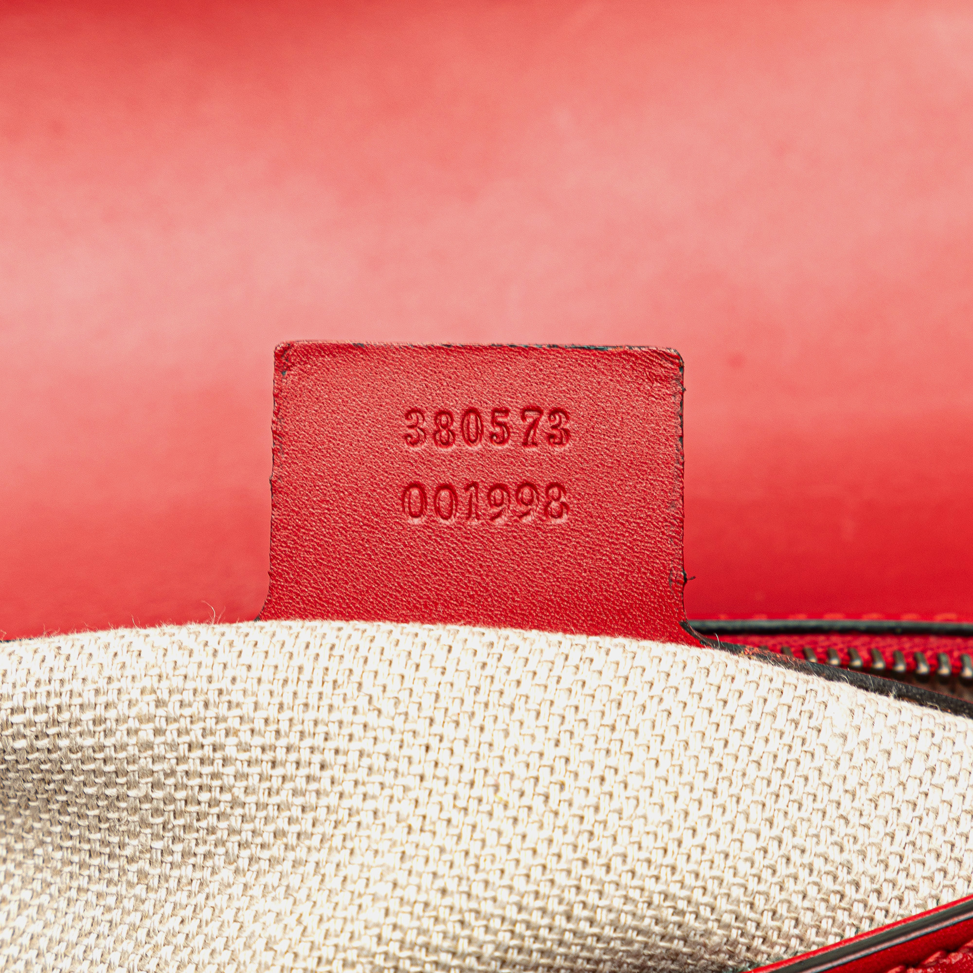 Gucci Red Leather Lady Web Crossbody Bag 