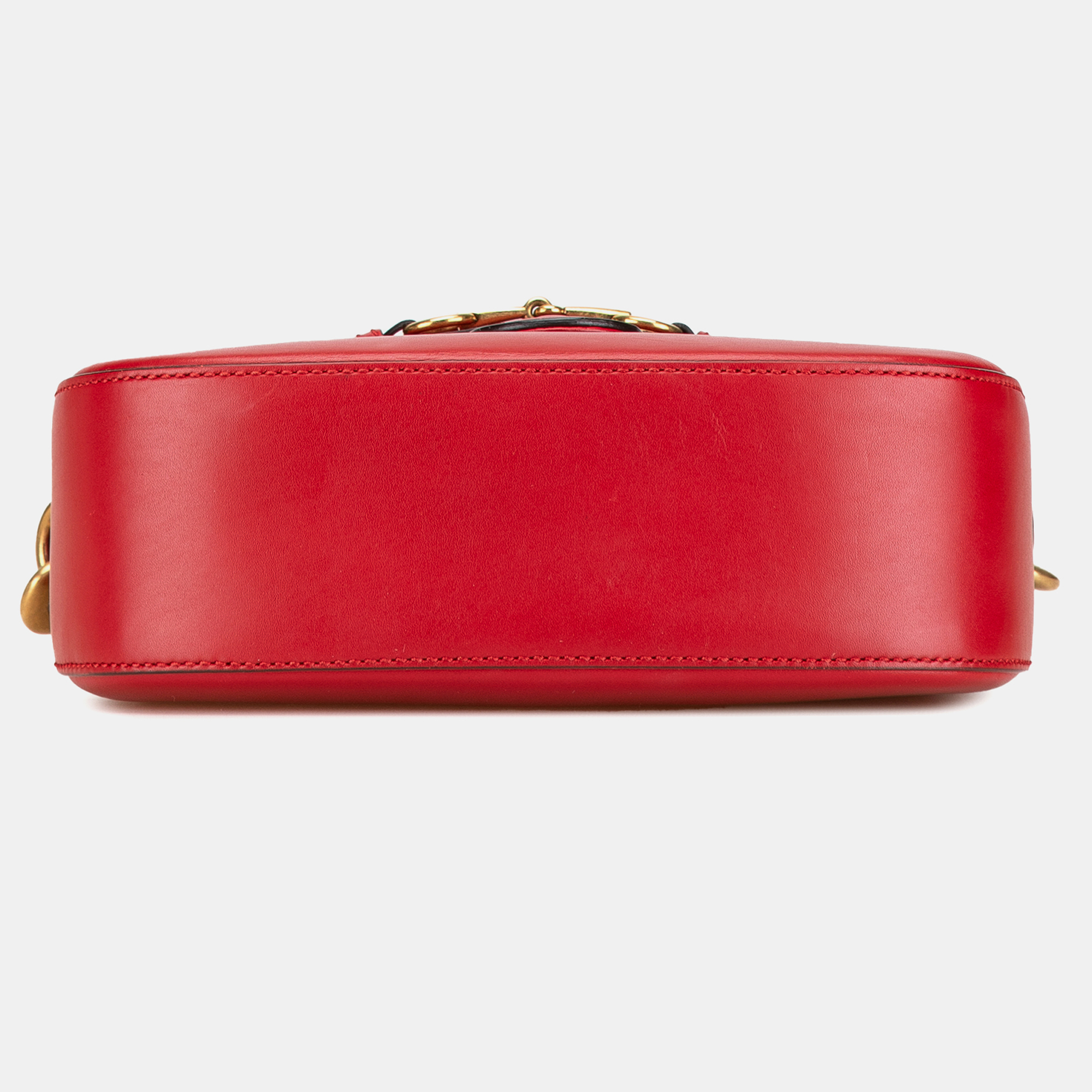 Gucci Red Leather Lady Web Crossbody Bag 