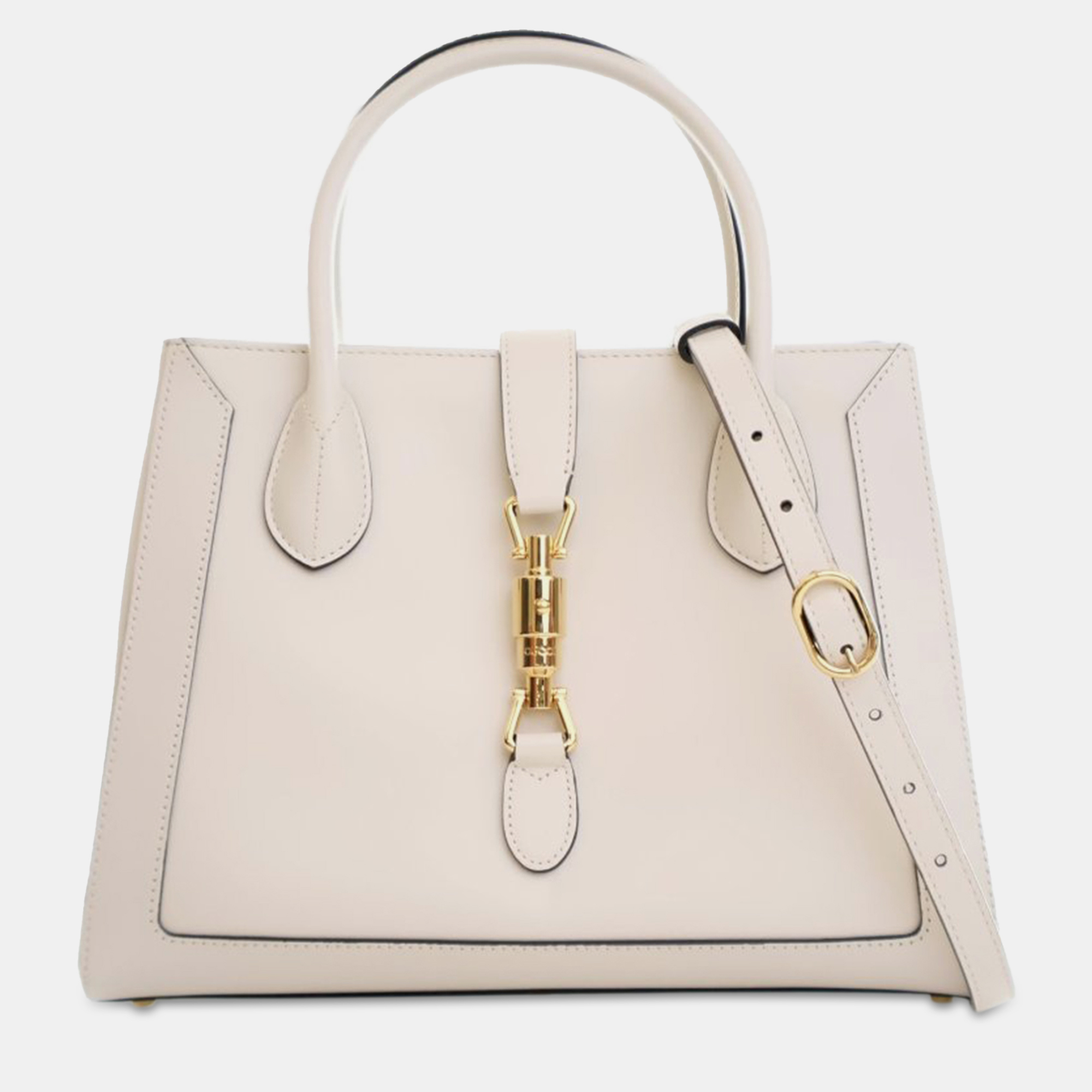 

Gucci White Medium Leather Jackie 1961 Satchel Bag