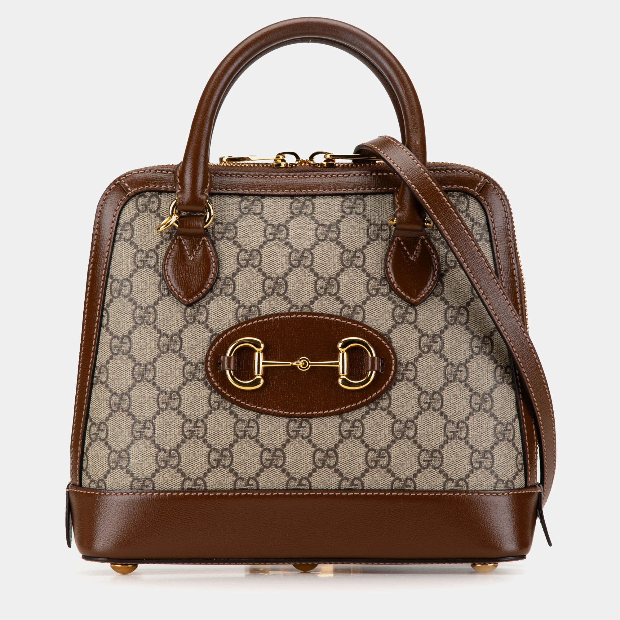 

Gucci Brown Small GG Supreme Horsebit 1955 Satchel