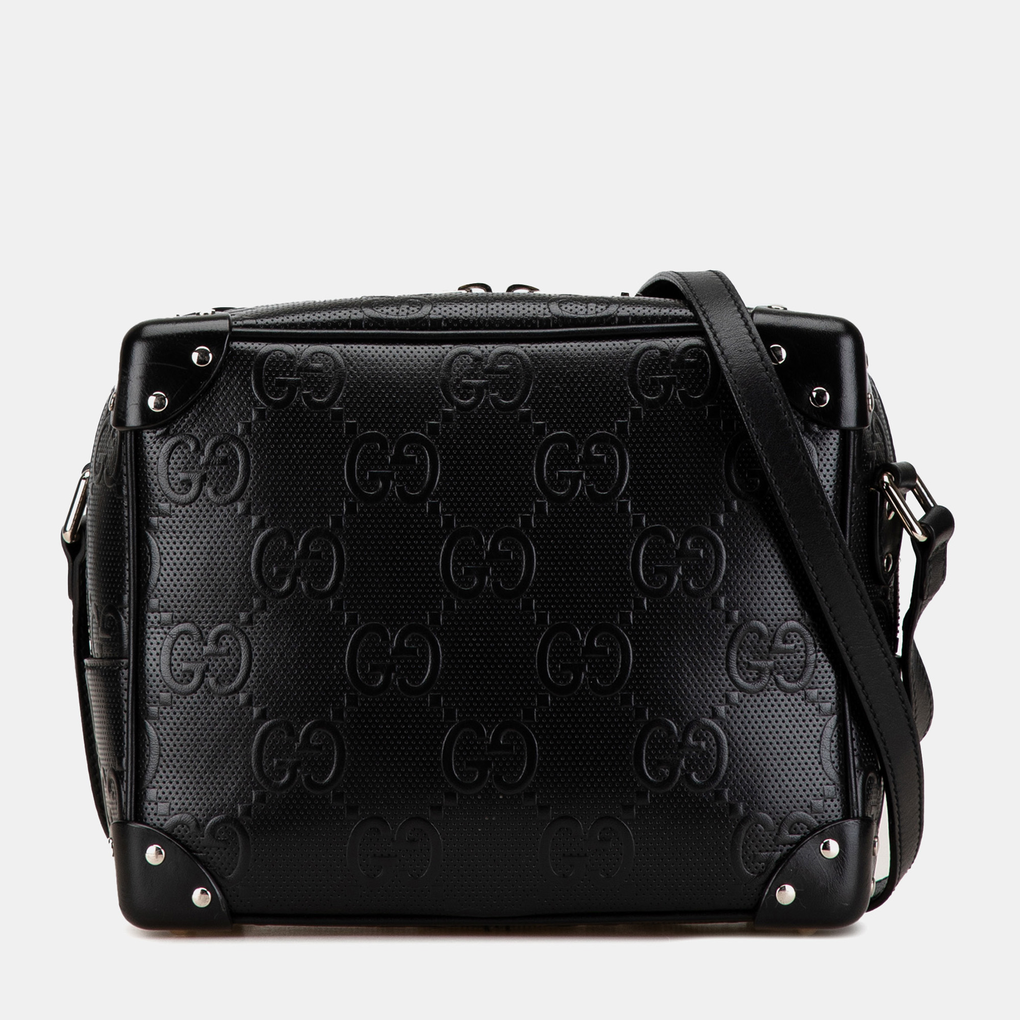 

Gucci Black GG Embossed Leather Crossbody Bag