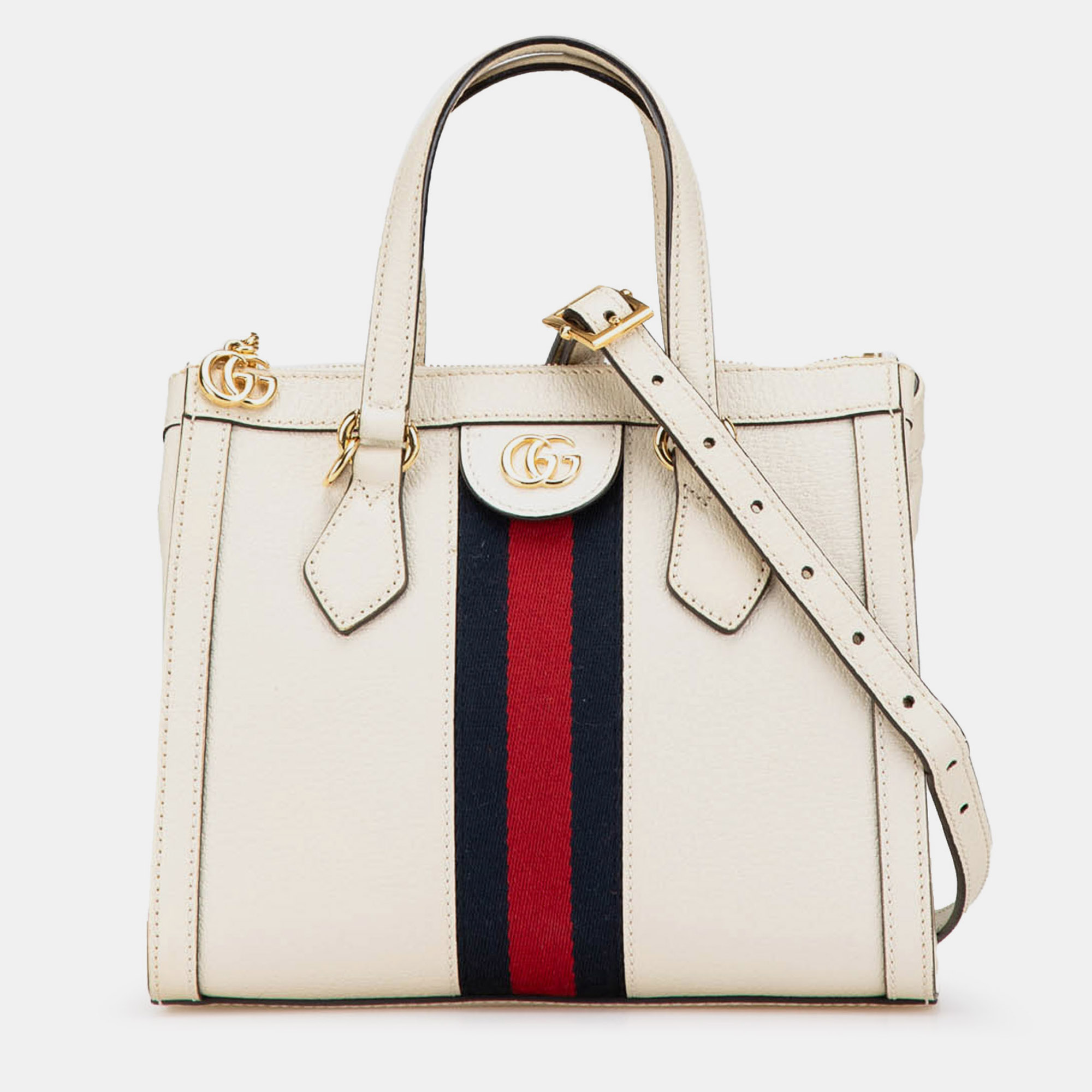 

Gucci White Small Leather Ophidia Satchel