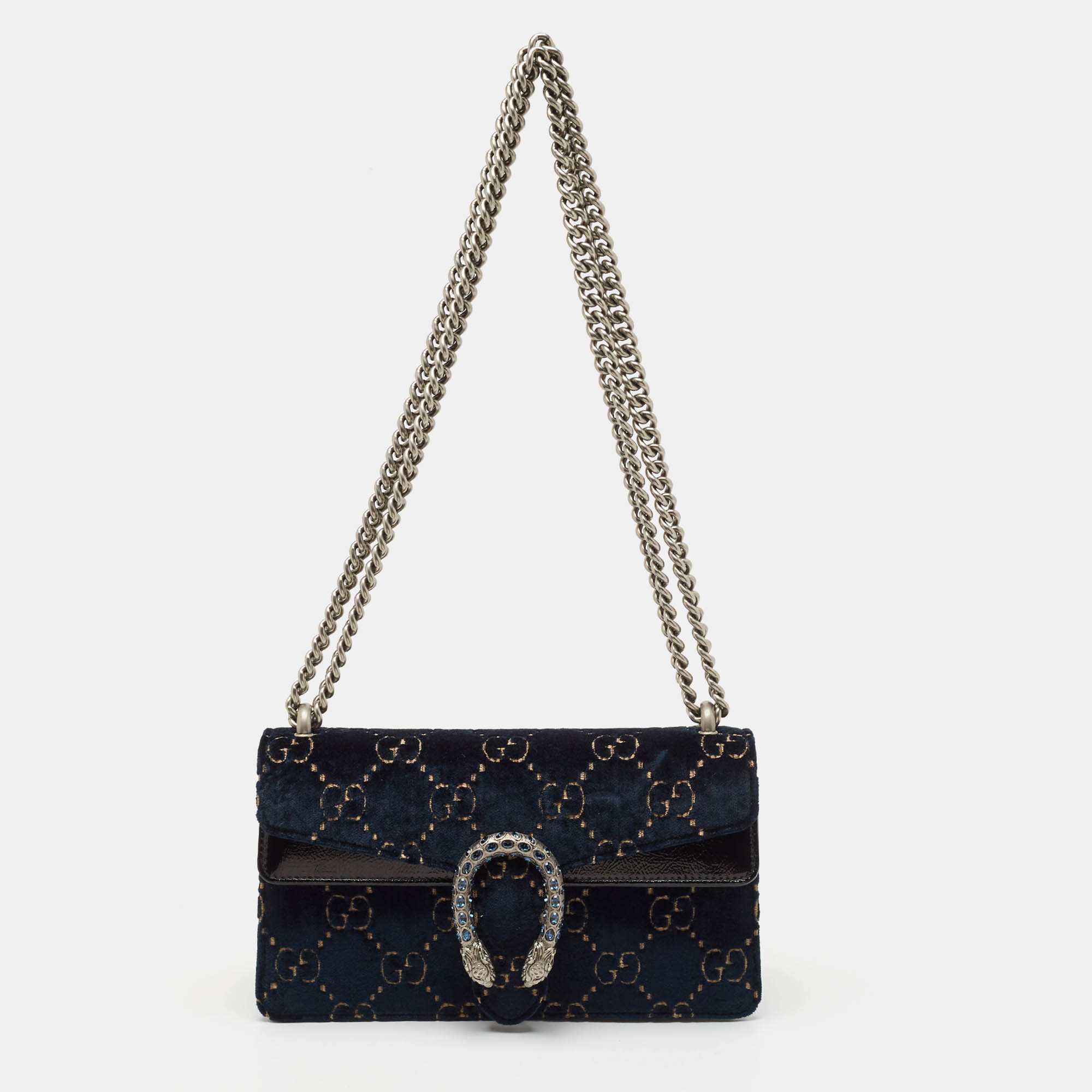 

Gucci Dark Blue/Black GG Velvet  Rectangular Dionysus Shoulder Bag