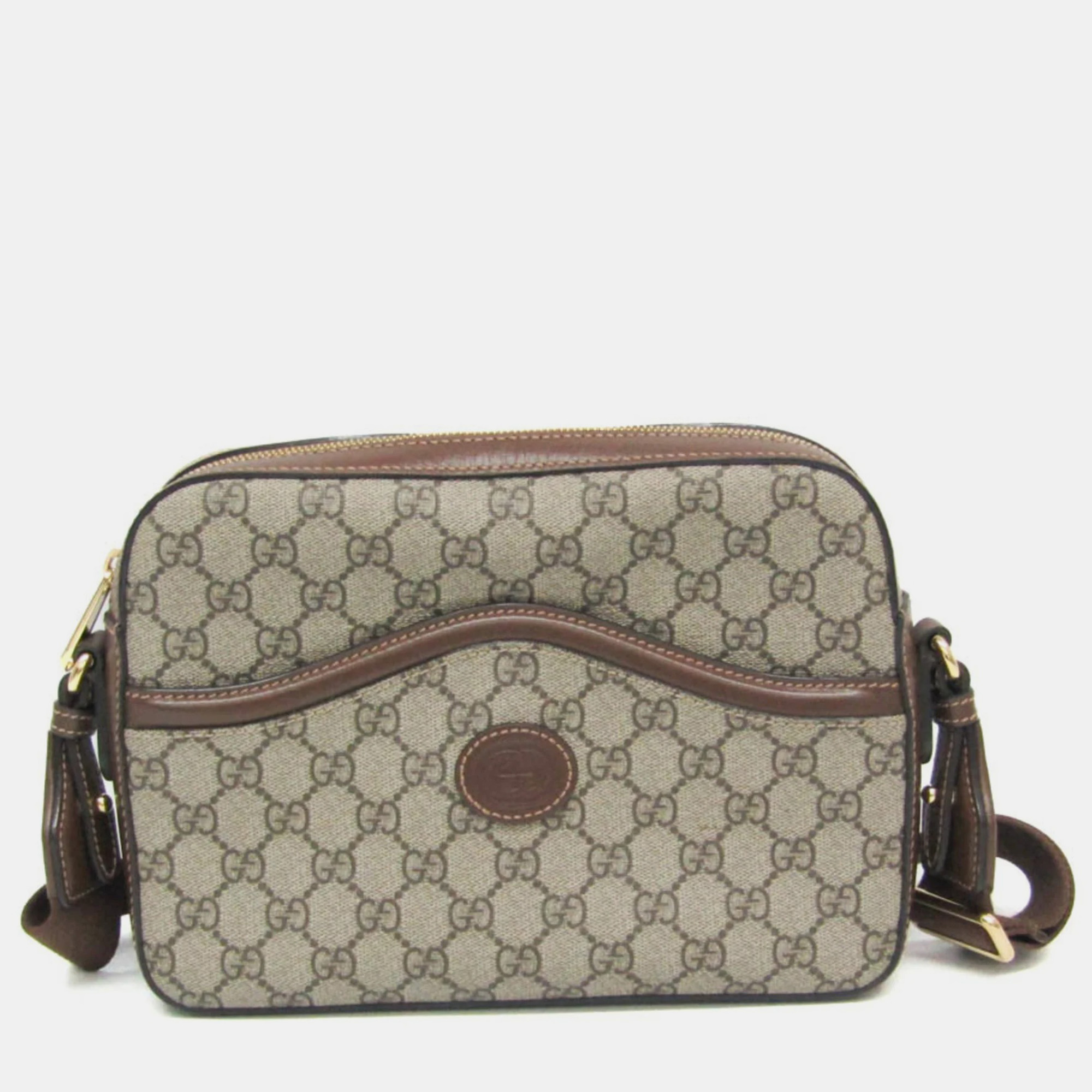 

Gucci Beige/Brown GG Supreme Interlocking Shoulder Bag