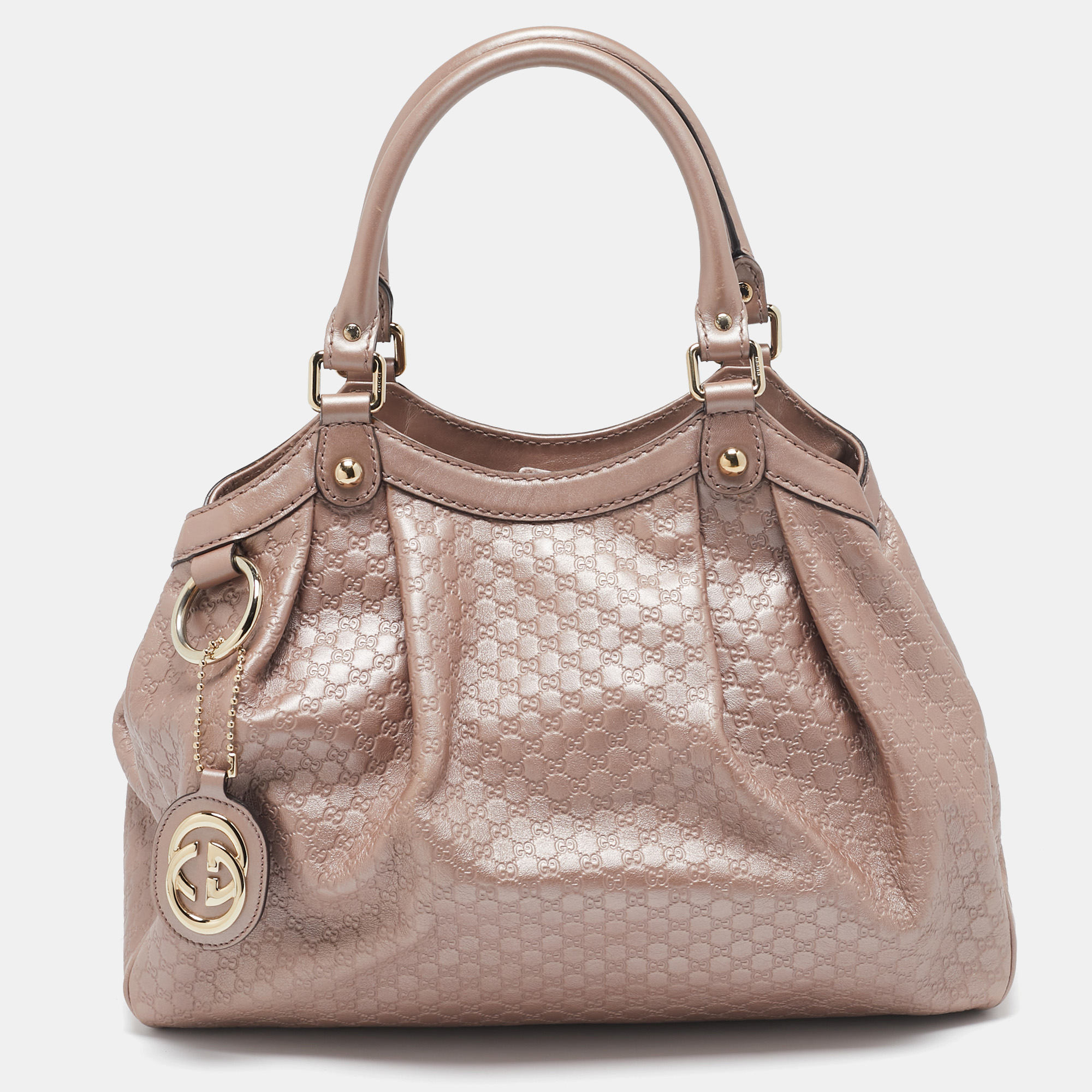 

Gucci Metallic Pink Guccissima Leather  Sukey Tote