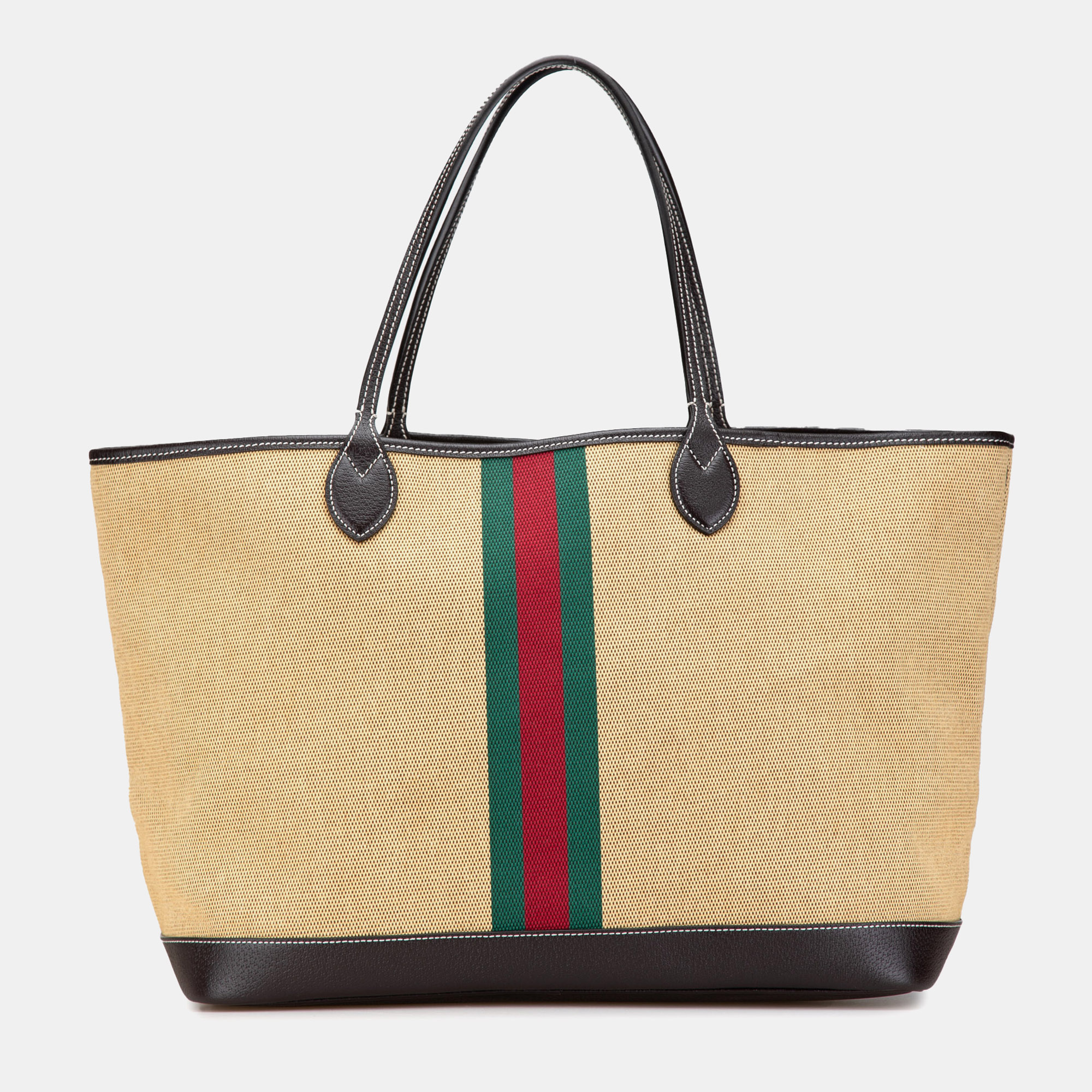 

Gucci Beige Large Canvas Web Ophidia Tote