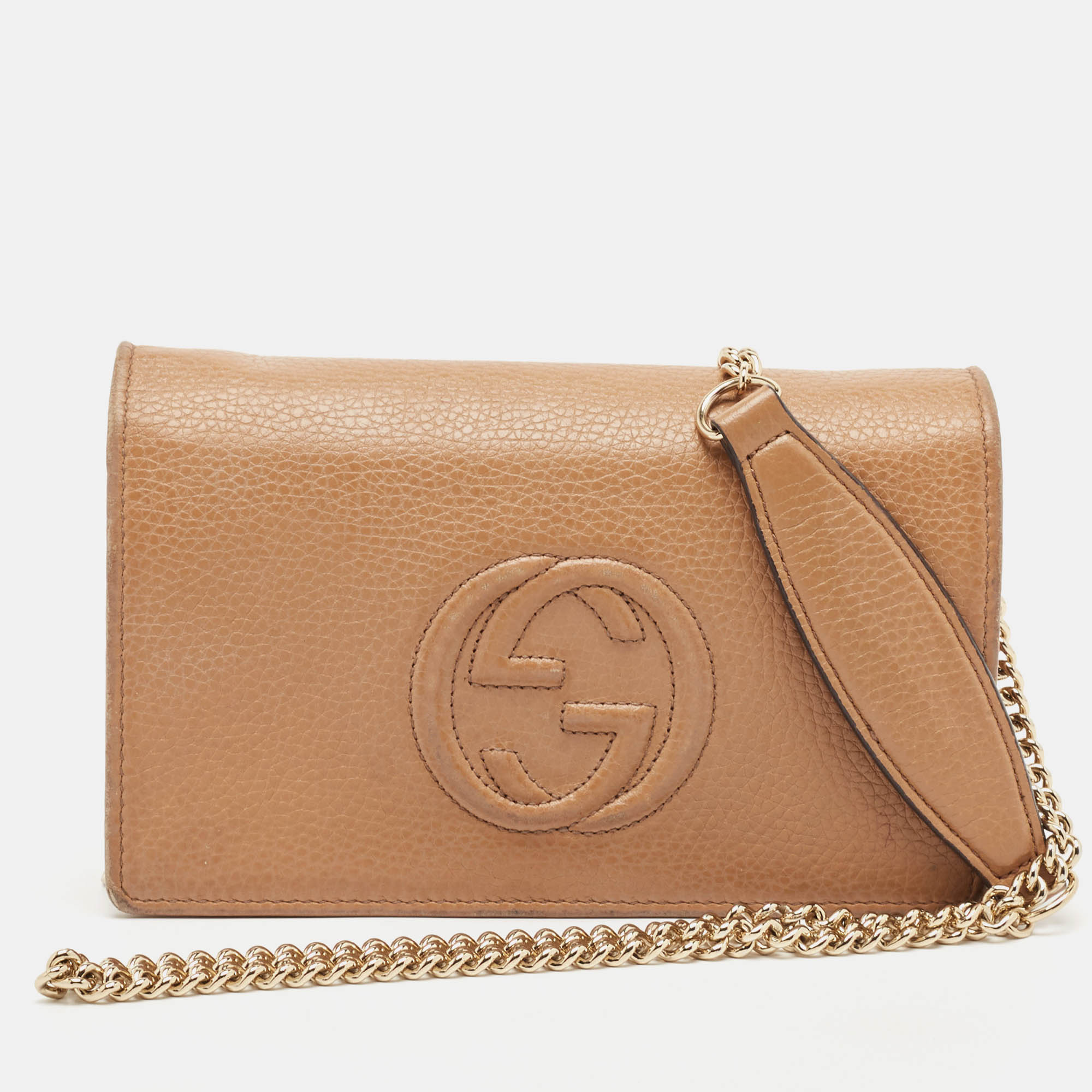 

Gucci Beige Leather Soho Wallet On Chain