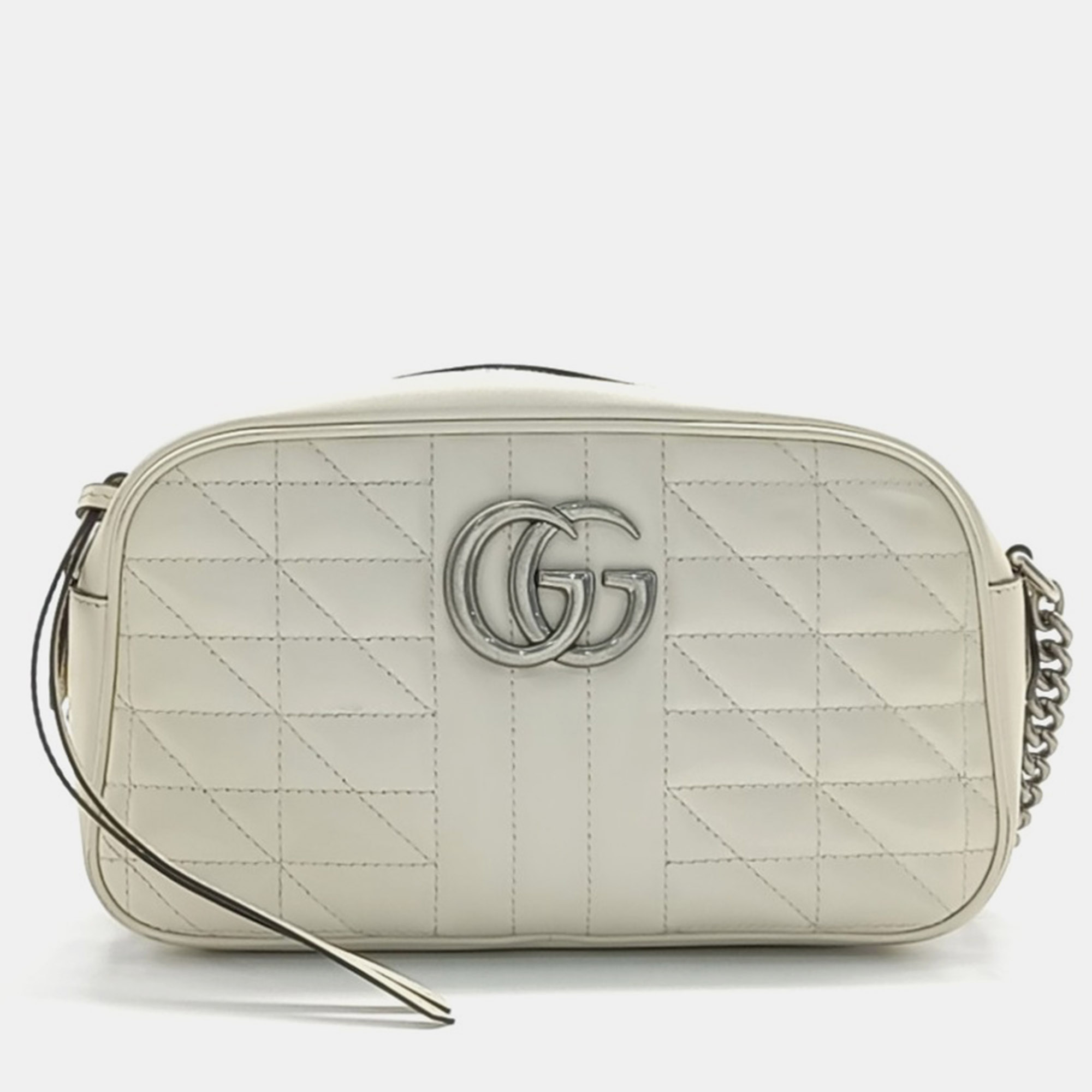 

Gucci White Leather Marmont Crossbody Bag