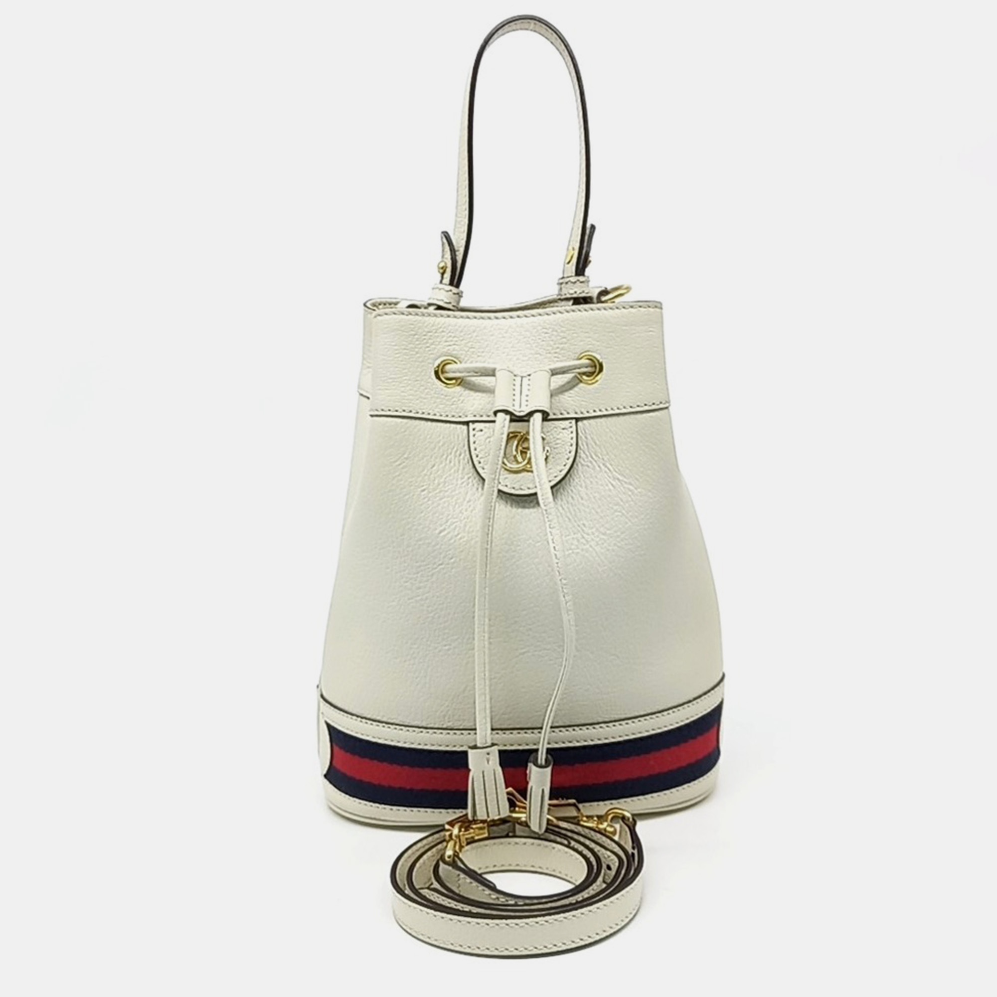 

Gucci Cream Leather Ophidia small bucket bag