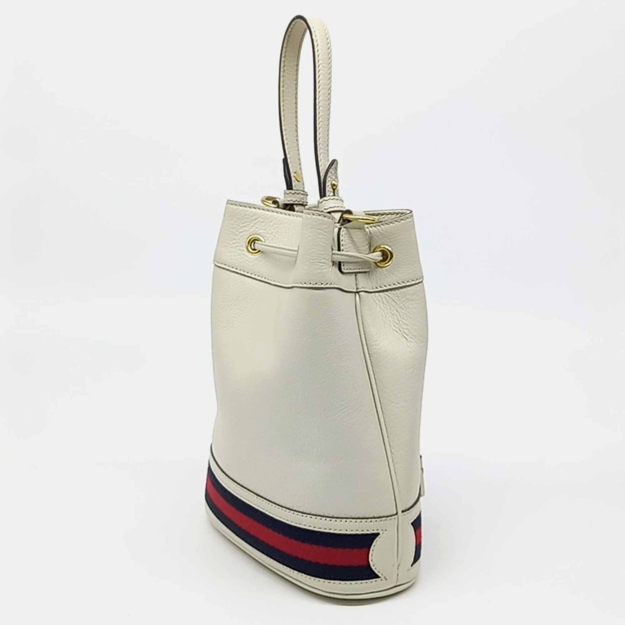 Gucci Cream Leather Ophidia small bucket bag 