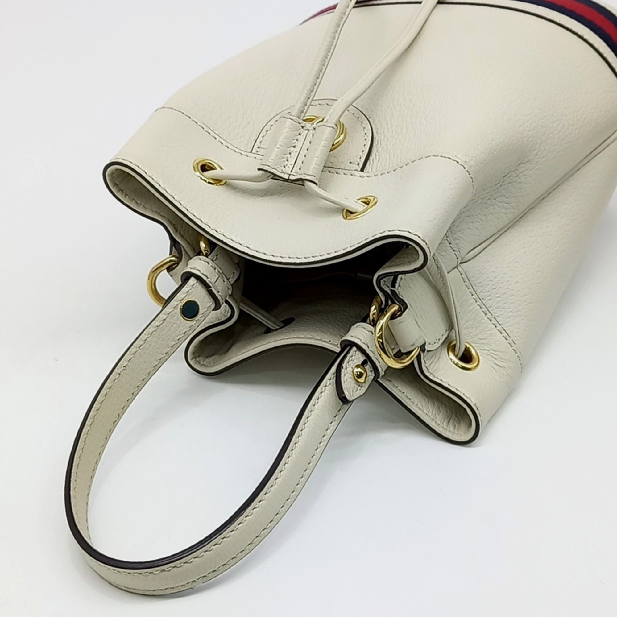 Gucci Cream Leather Ophidia small bucket bag 