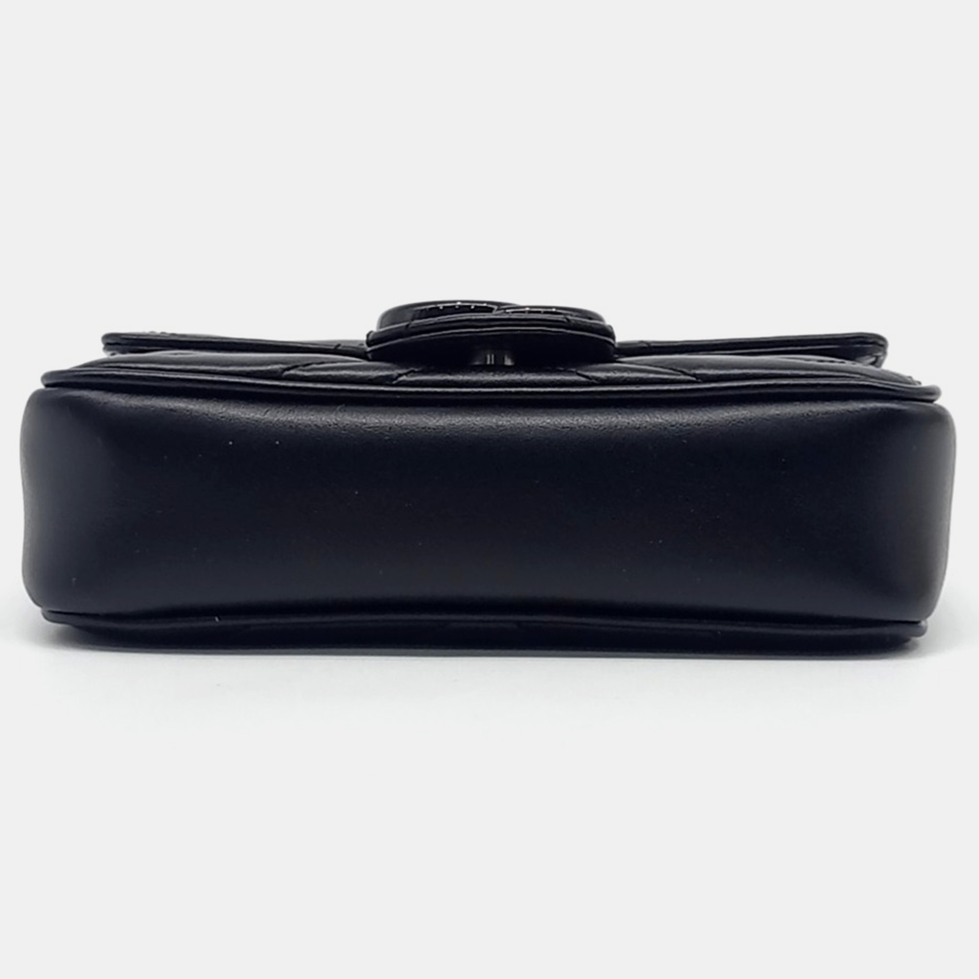 Gucci Black Leather GG Marmont belt bag 