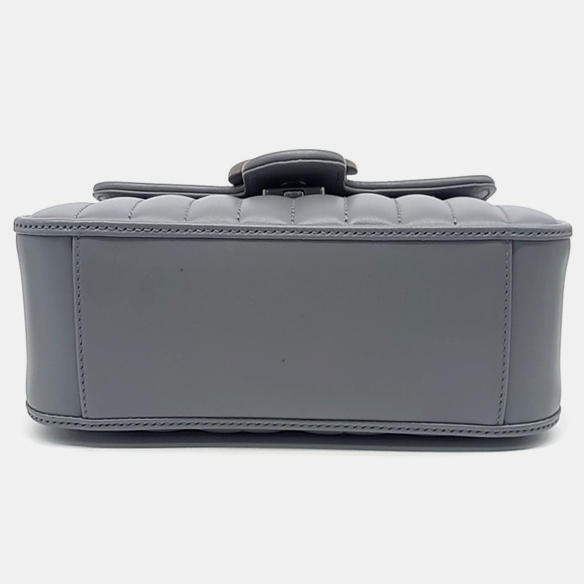 Gucci Grey Leather GG Marmont Mini Top Handle Bag 