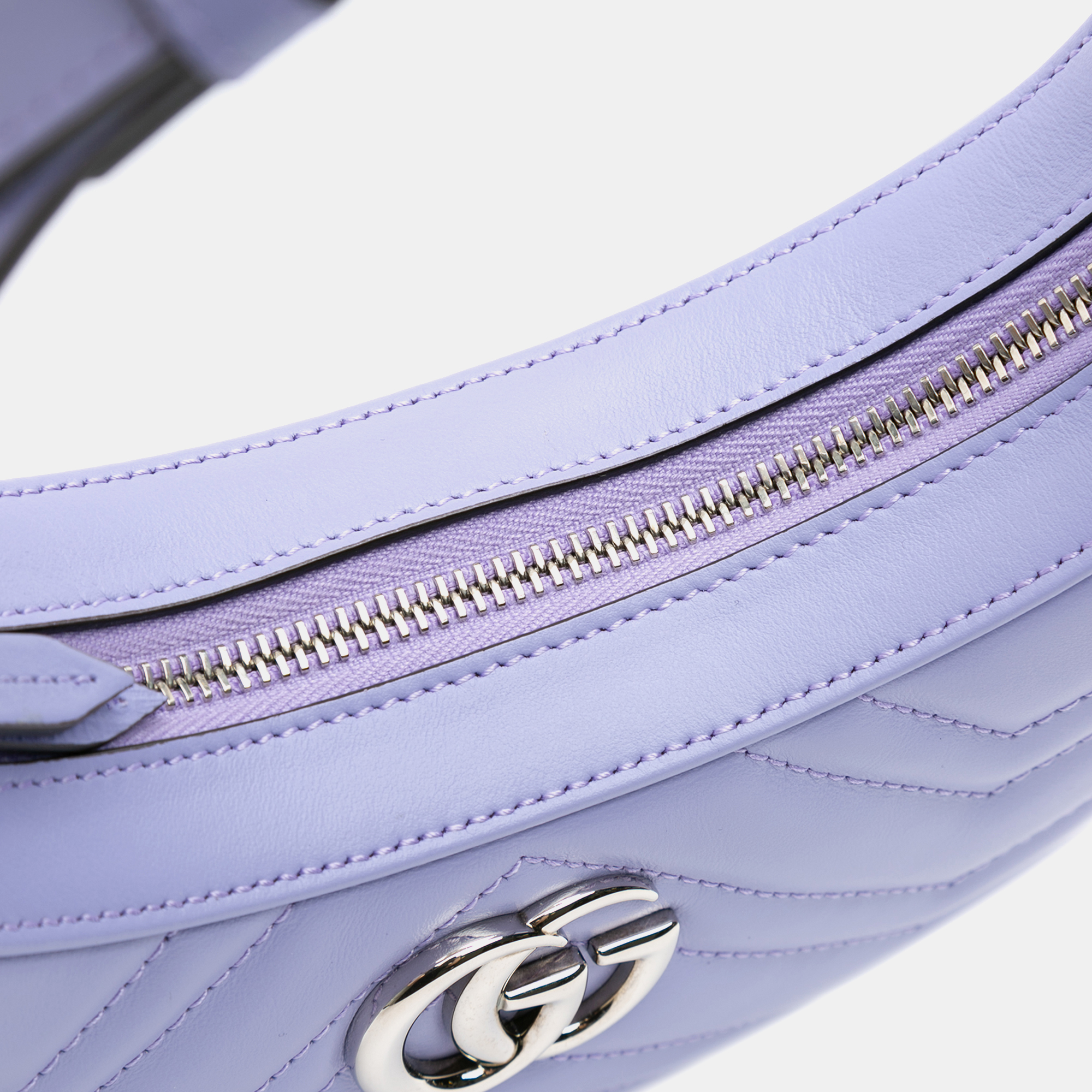 Gucci Purple Mini GG Marmont Half Moon Bag 