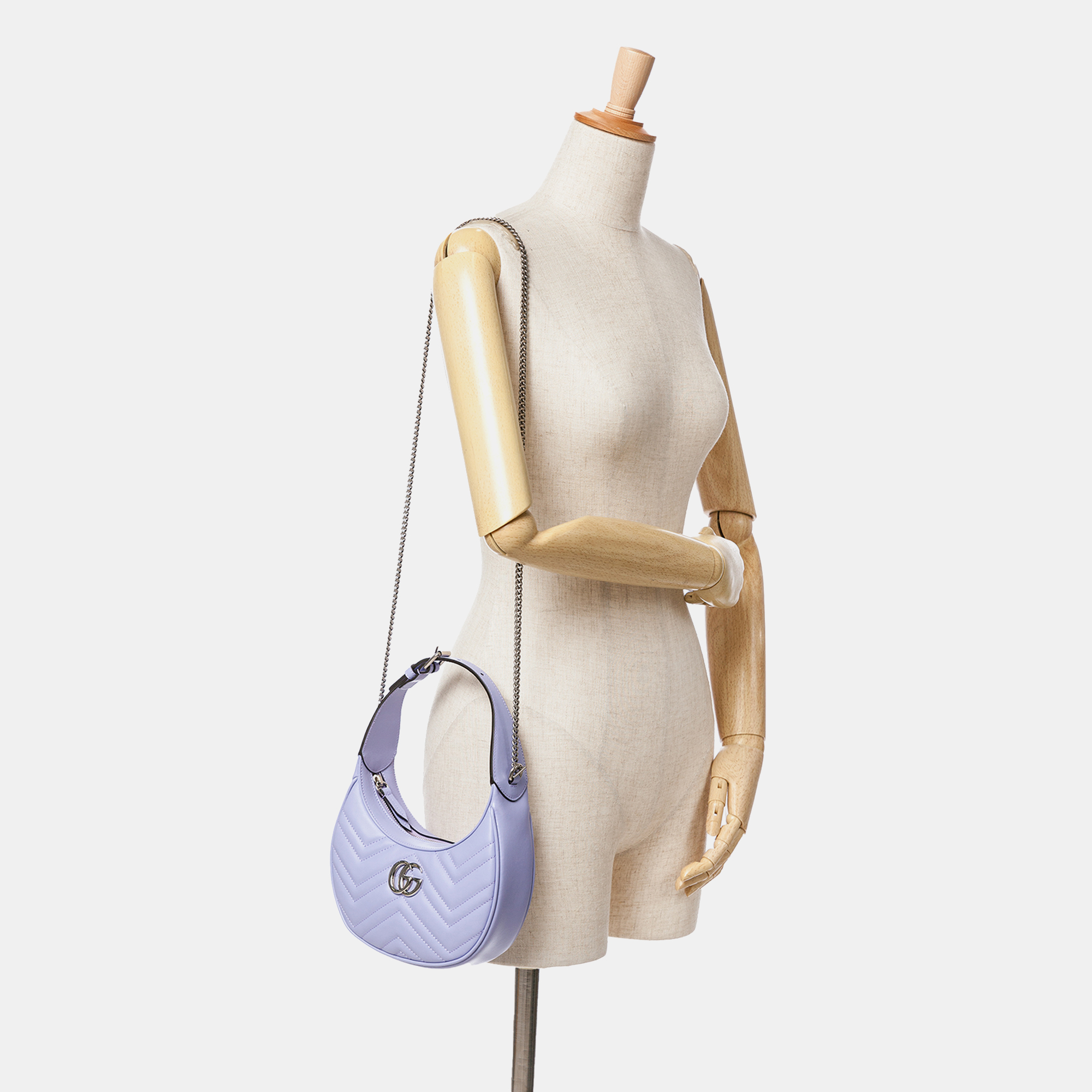 Gucci Purple Mini GG Marmont Half Moon Bag 
