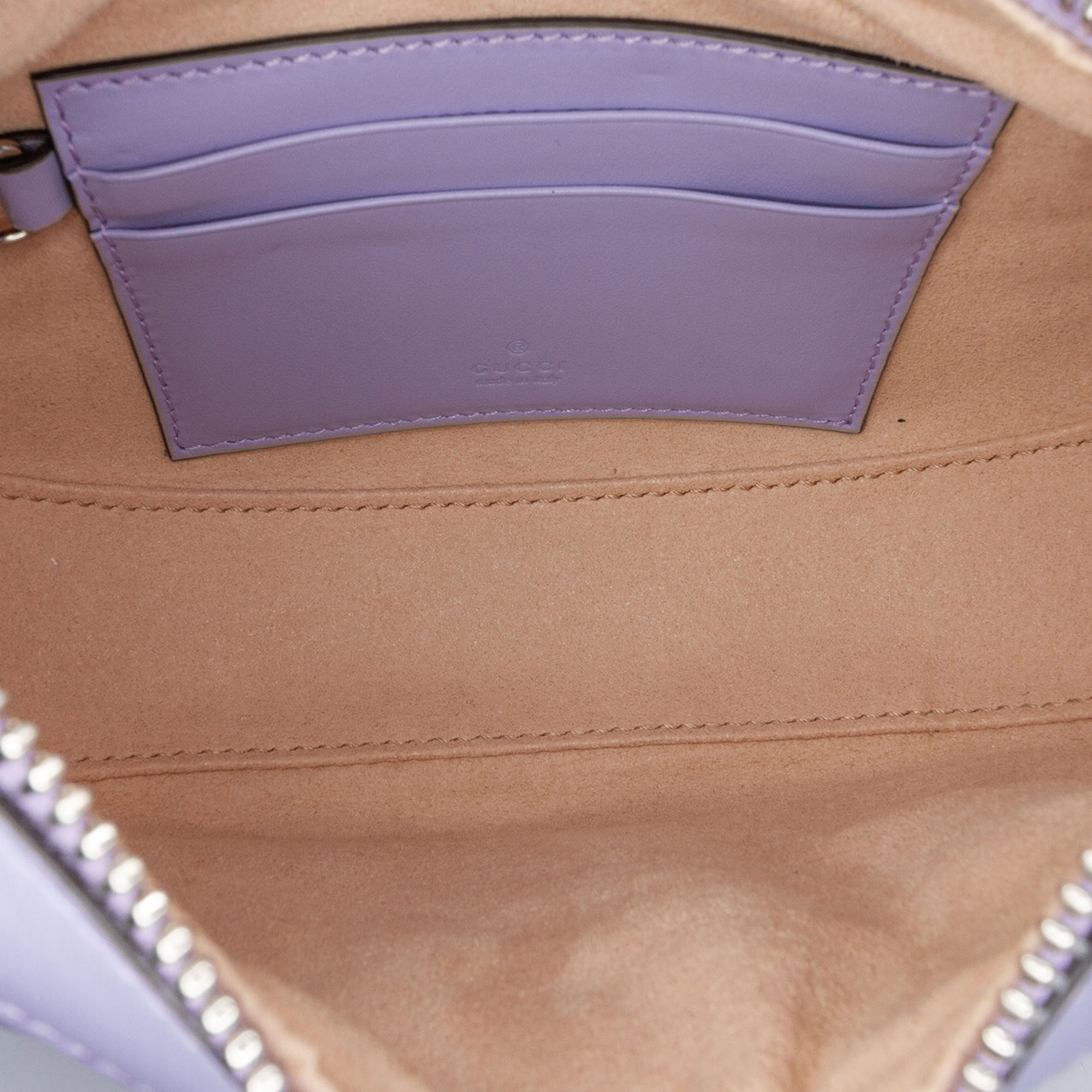 Gucci Purple Mini GG Marmont Half Moon Bag 