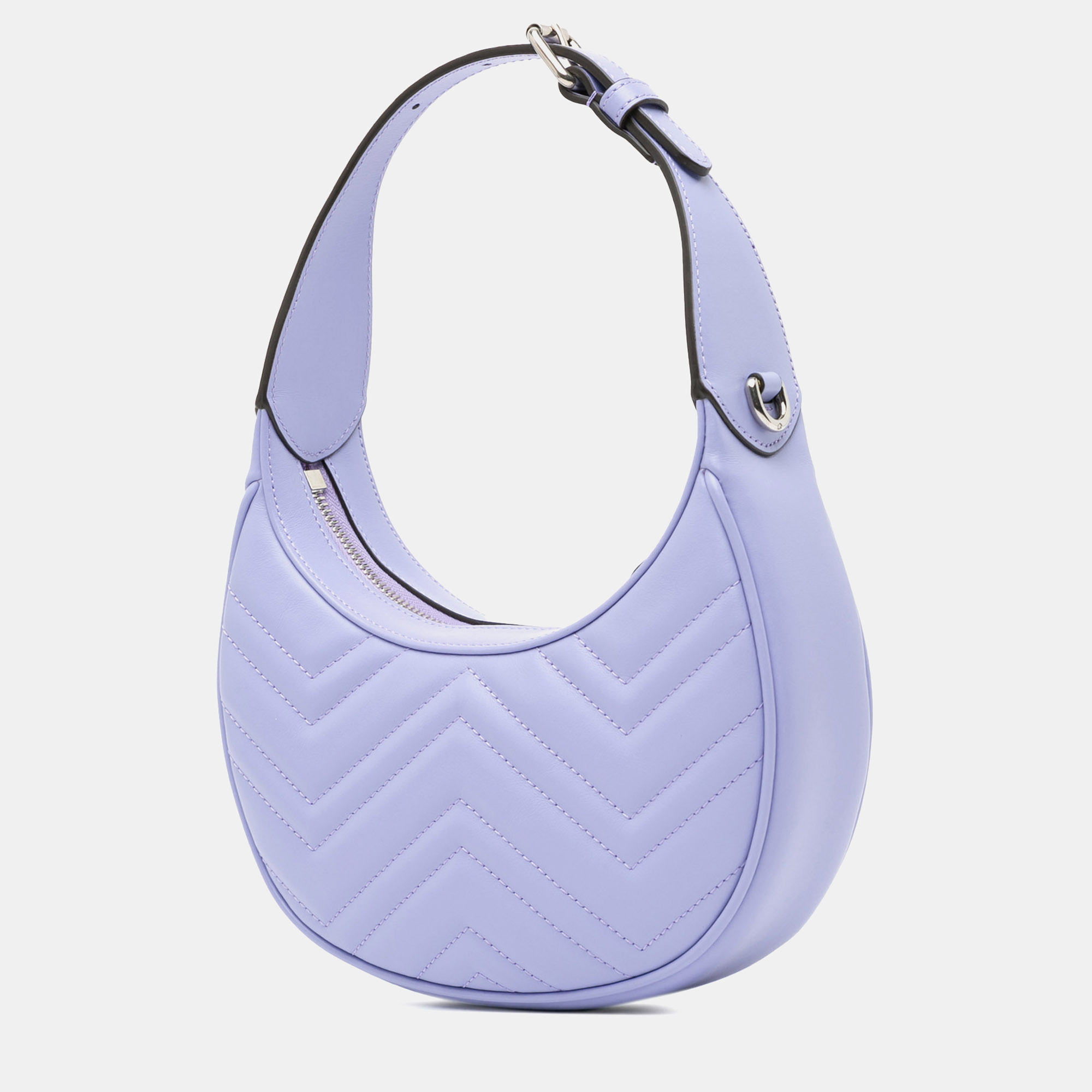 Gucci Purple Mini GG Marmont Half Moon Bag 