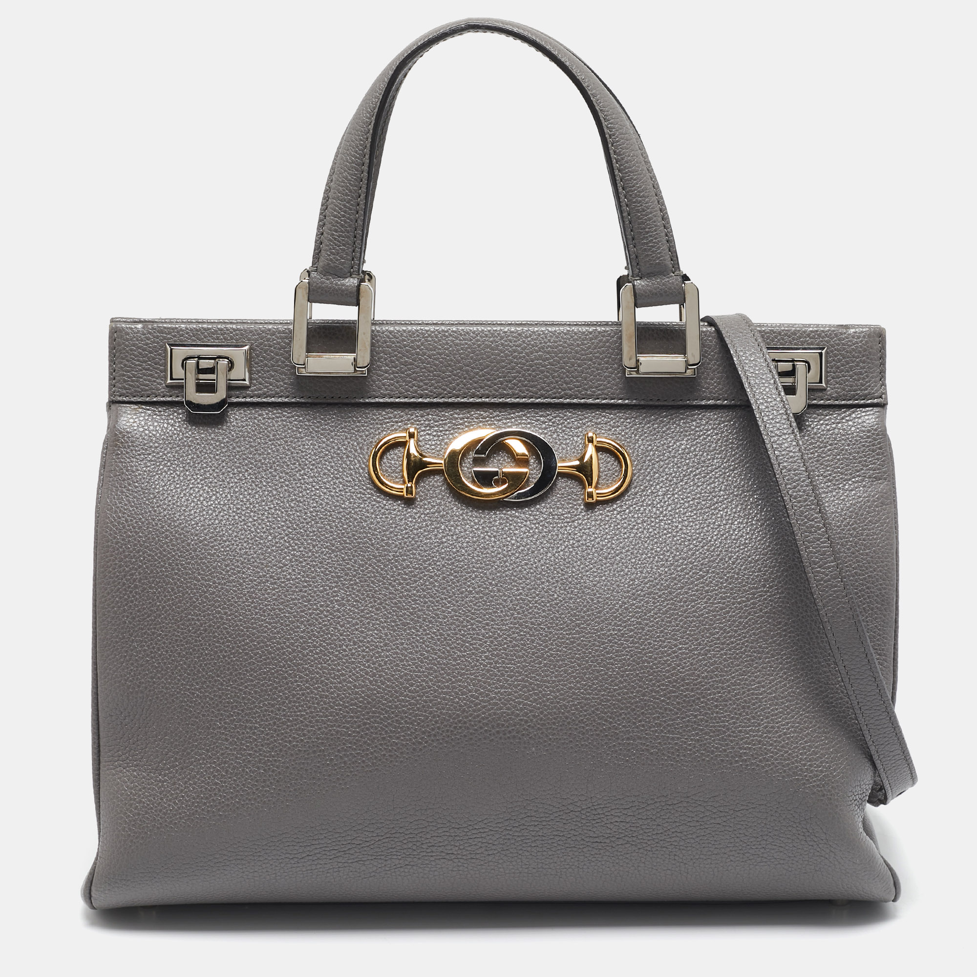 

Gucci Grey Leather  Zumi Tote