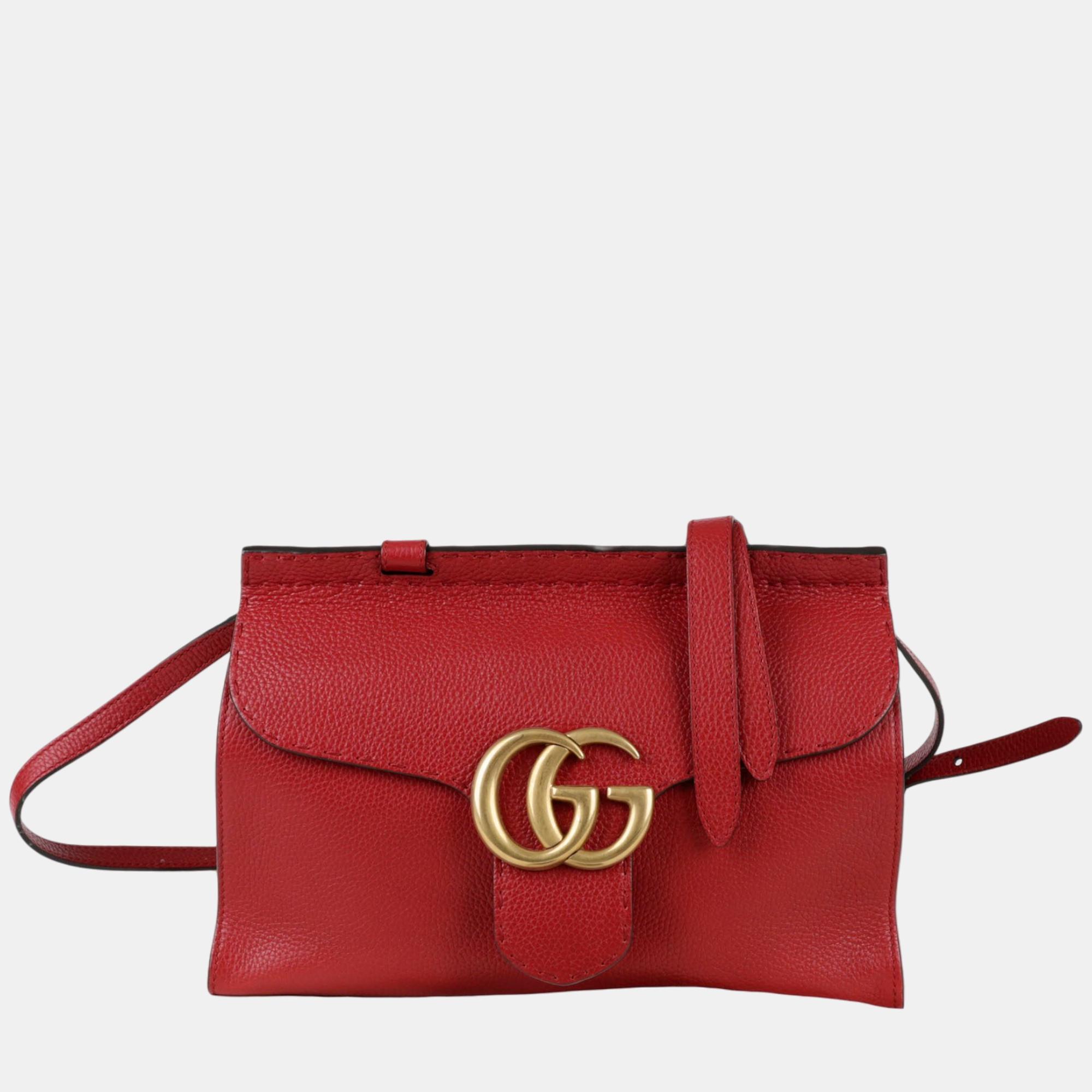 

Gucci GG Marmont Small Top Handle Tote And Shoulder Bag, Red