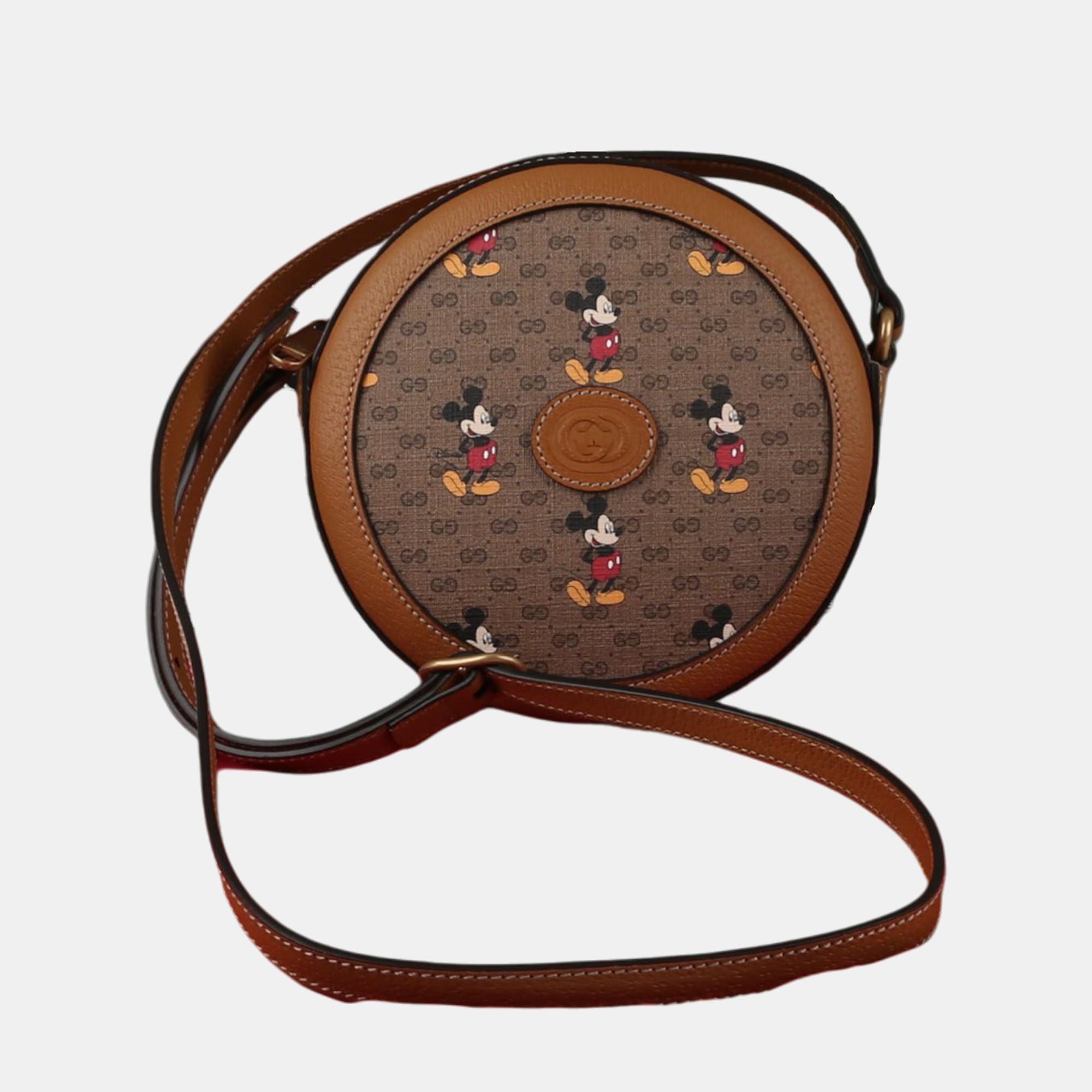 

Gucci Disney GG Round Supreme Mickey Mouse Cross Bag, Brown