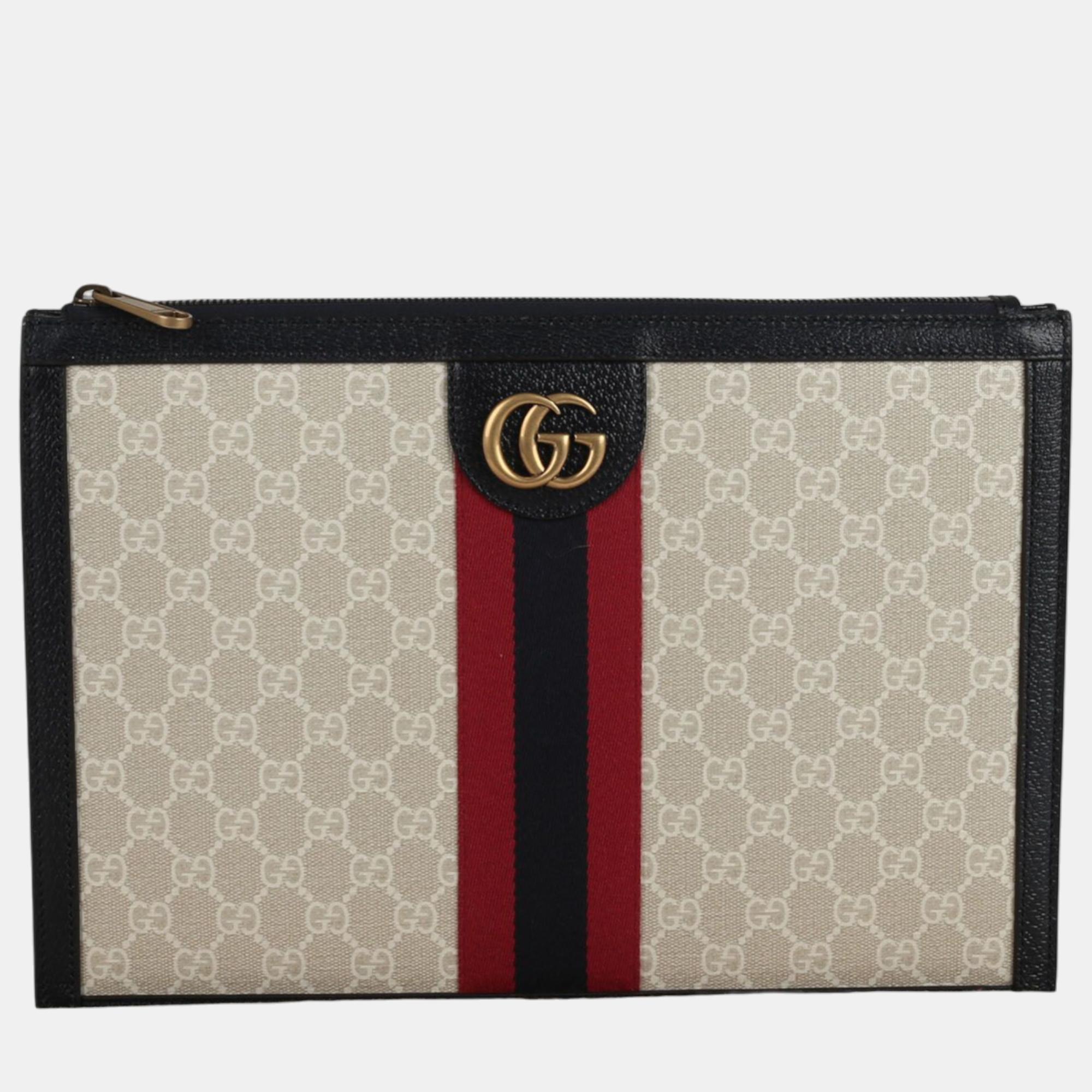 

Gucci Korea Exclusive Ophidia Portfolio Clutch, Brown