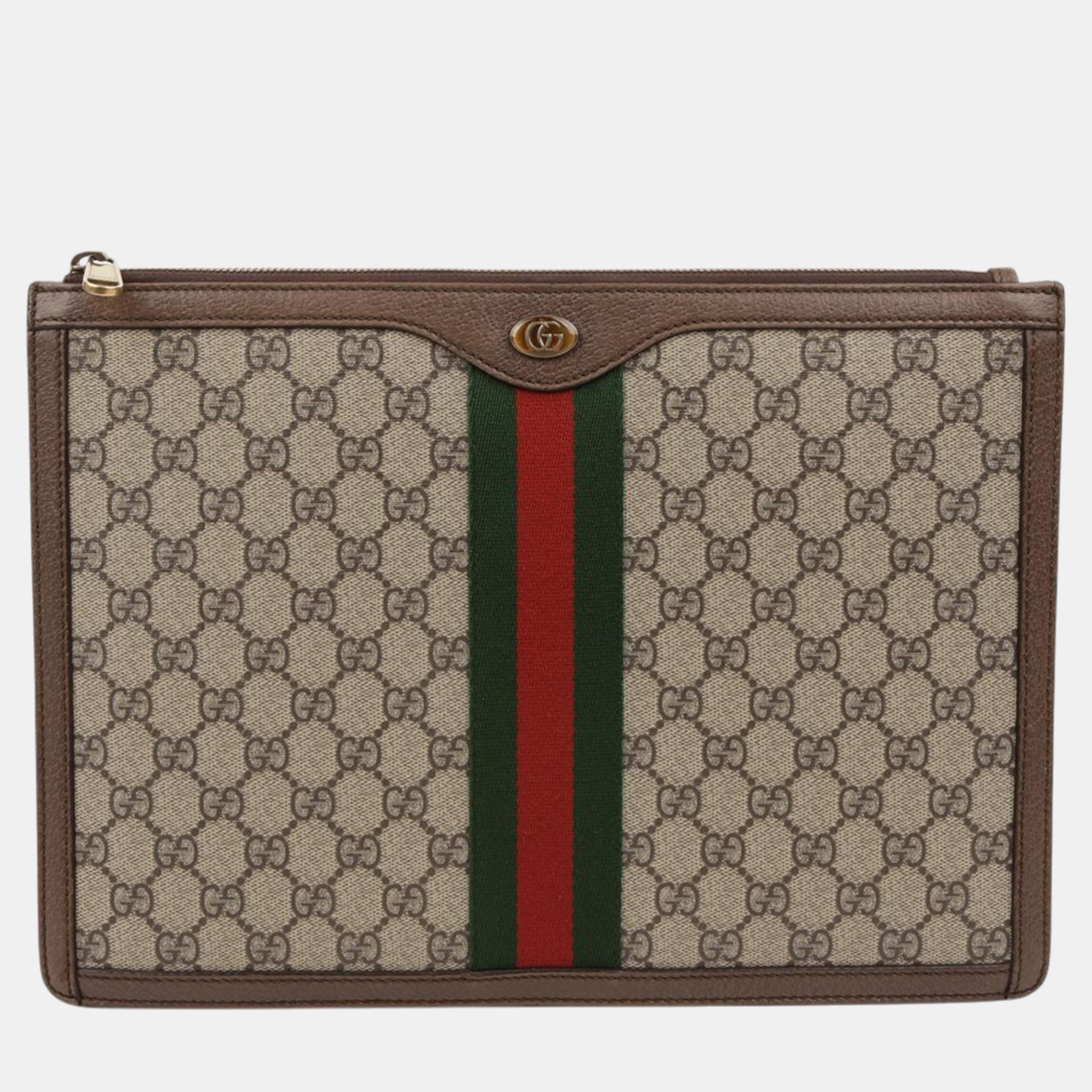 

Gucci Ophidia Portfolio Clutch, Beige