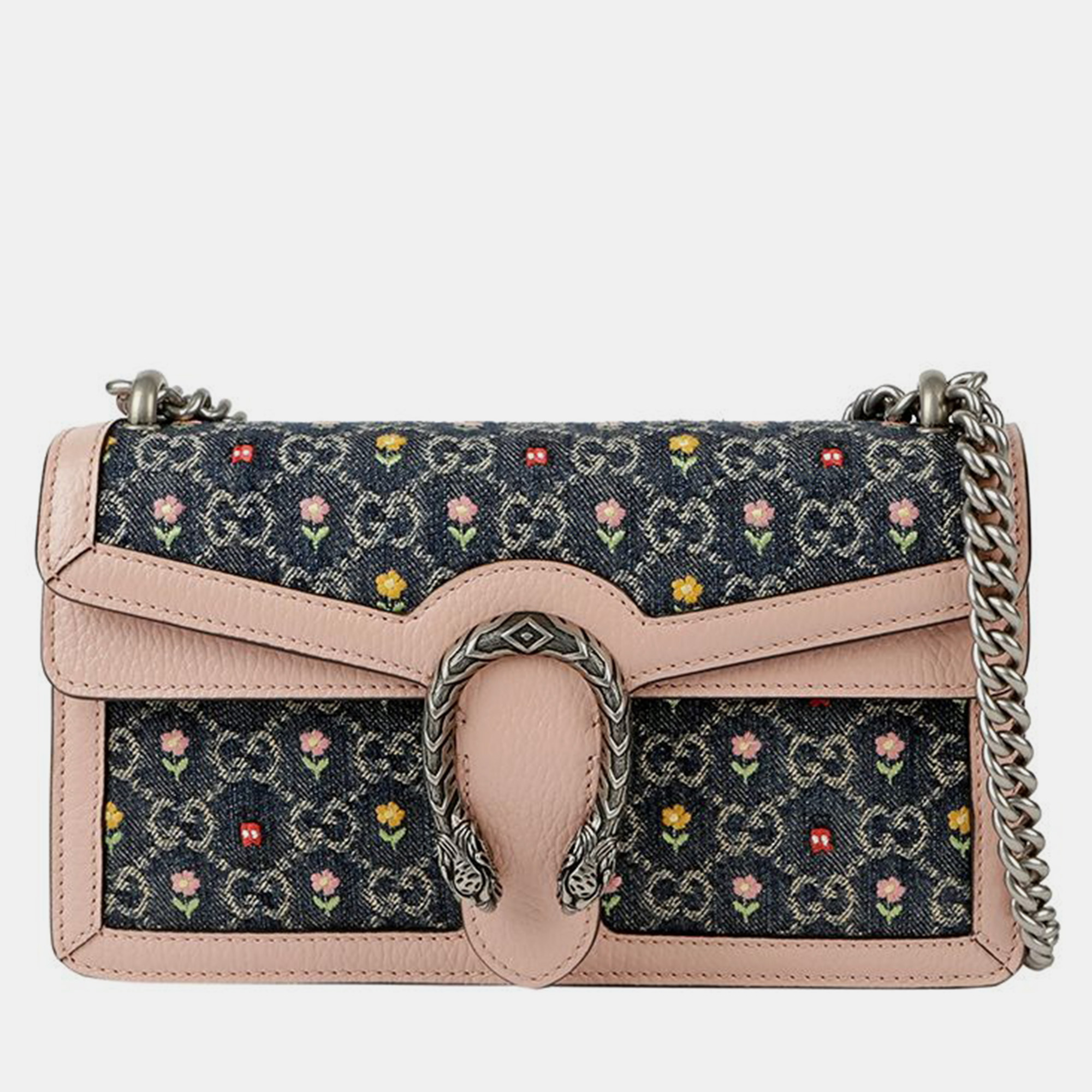 

Gucci Blue/Pink Limited Edition GG Denim Small Dionysus Bag