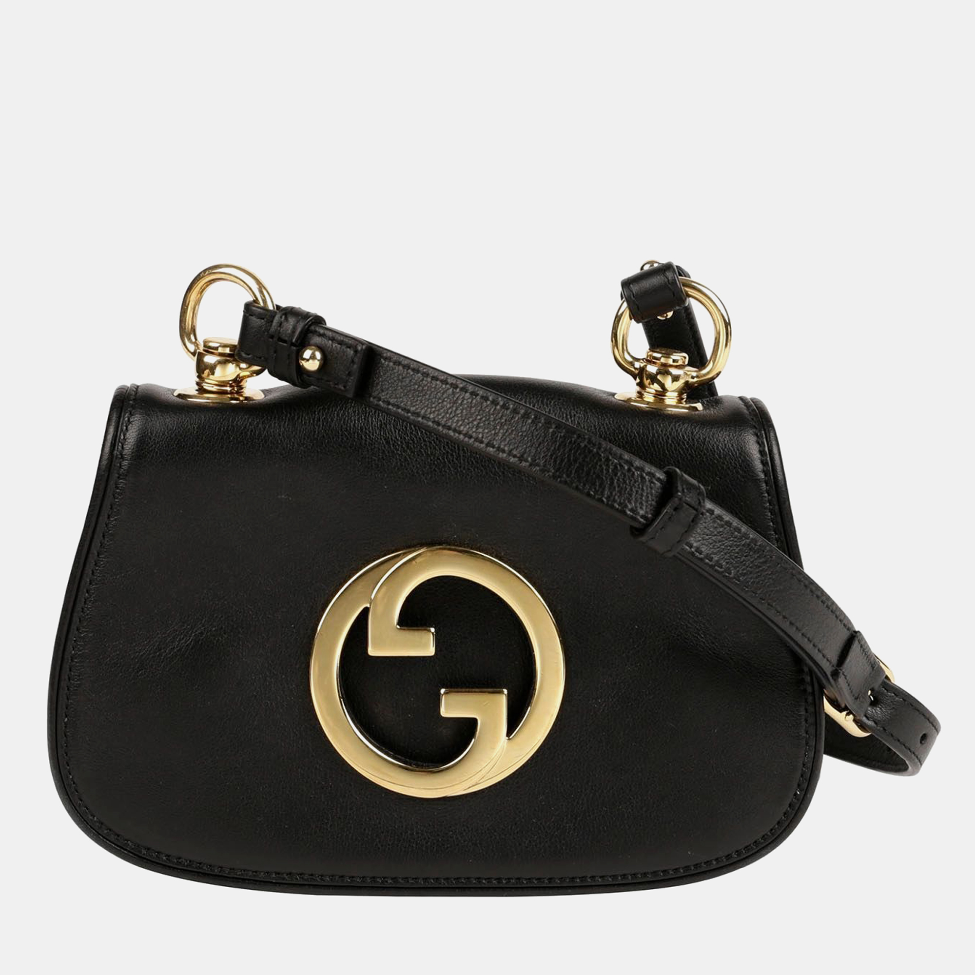 

Gucci Black Leather Interlocking G Logo Blondie Bag